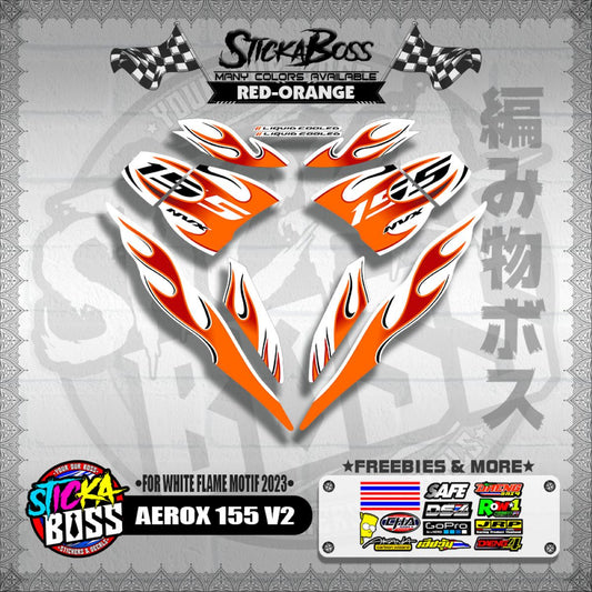 AEROX 155 V2 ( FOR WHITE FLAME MOTIF 2023 )【WITH FREEBIES】