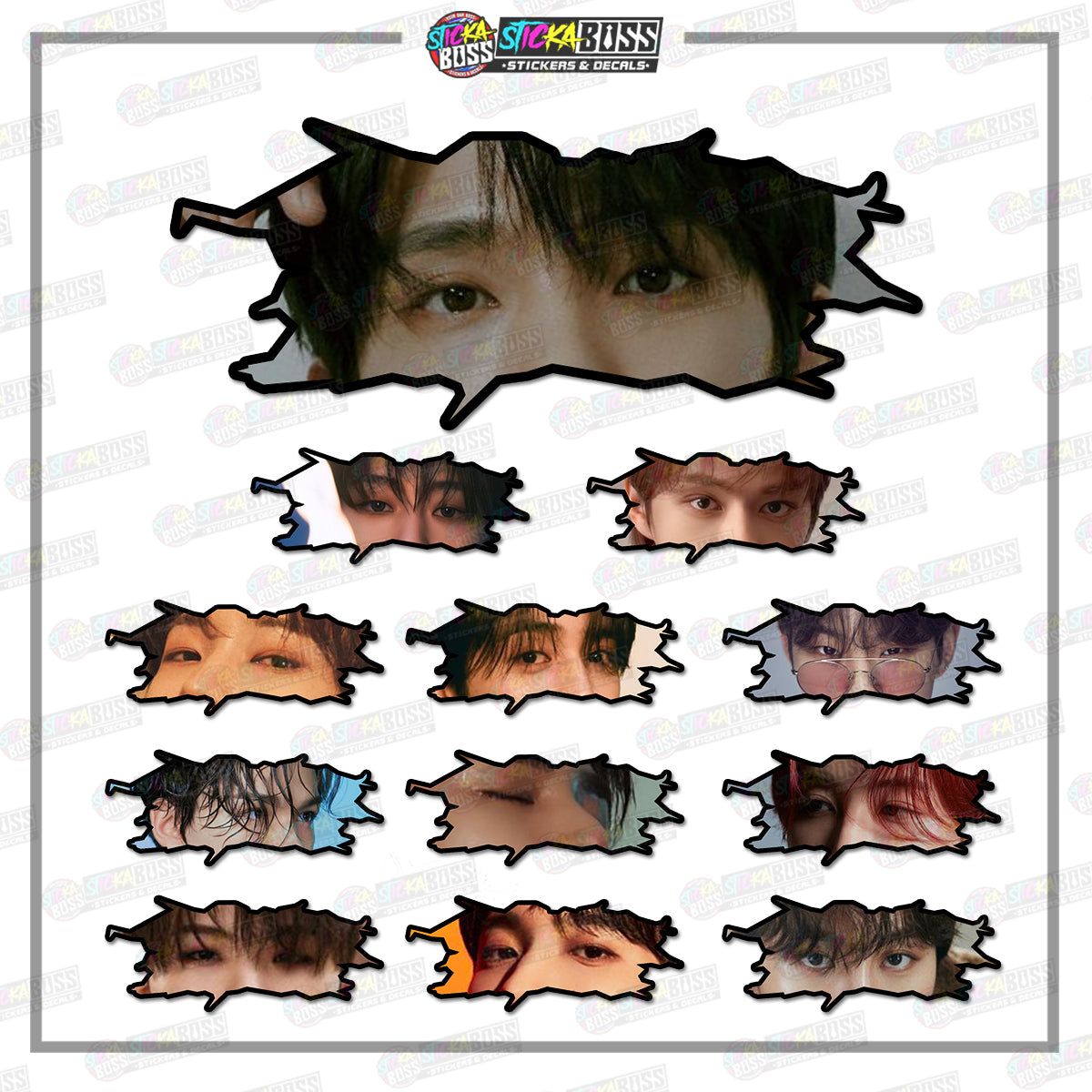 KPOP-SEVENTEEN | CRACK PEEKERS ( ANIME VINYL STICKER DECALS )【Stickaboss】