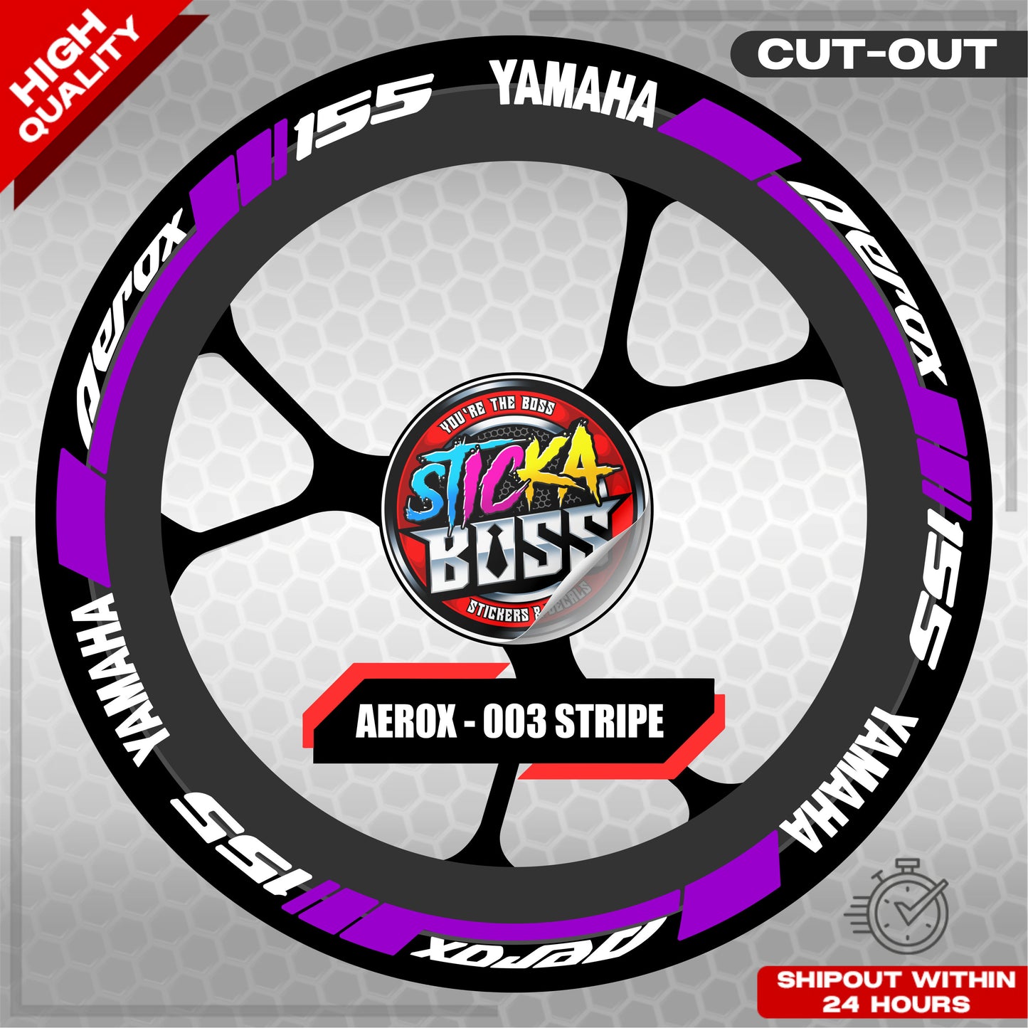 AEROX MAG STICKER SET ( 2 MAGS ) - 003 STRIPE | VINYL WATERPROOF CUT-OUT DECALS