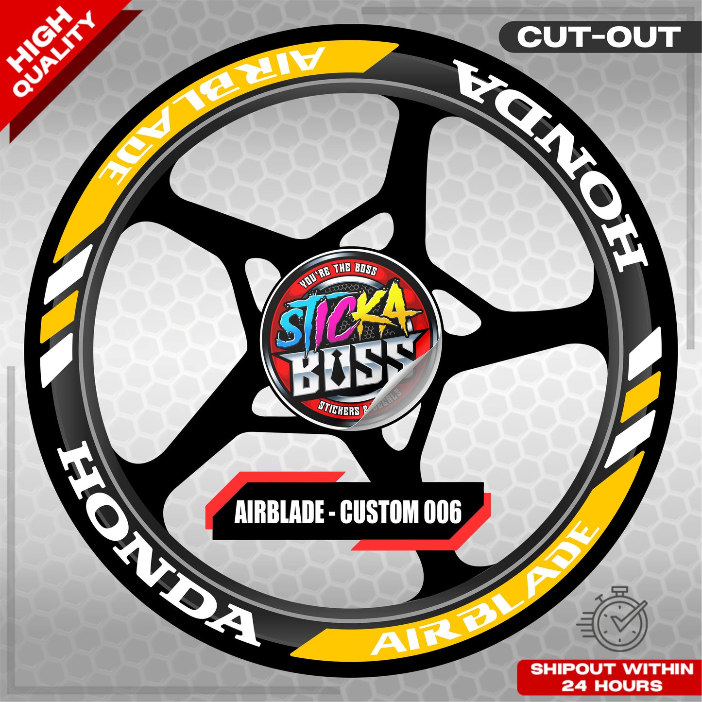 AIRBLADE 150 / 160 MAG STICKER SET ( 2 MAGS ) - CUSTOM 006 | VINYL WATERPROOF CUT-OUT DECALS