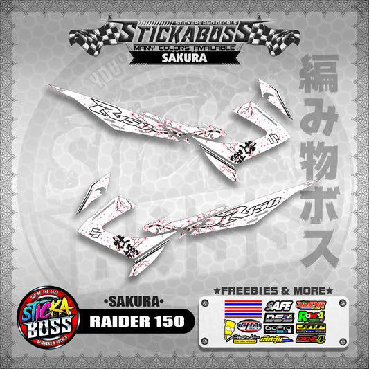 RAIDER 150 REBORN CARB STICKER DECALS ( SAKURA )【WITH FREEBIES】