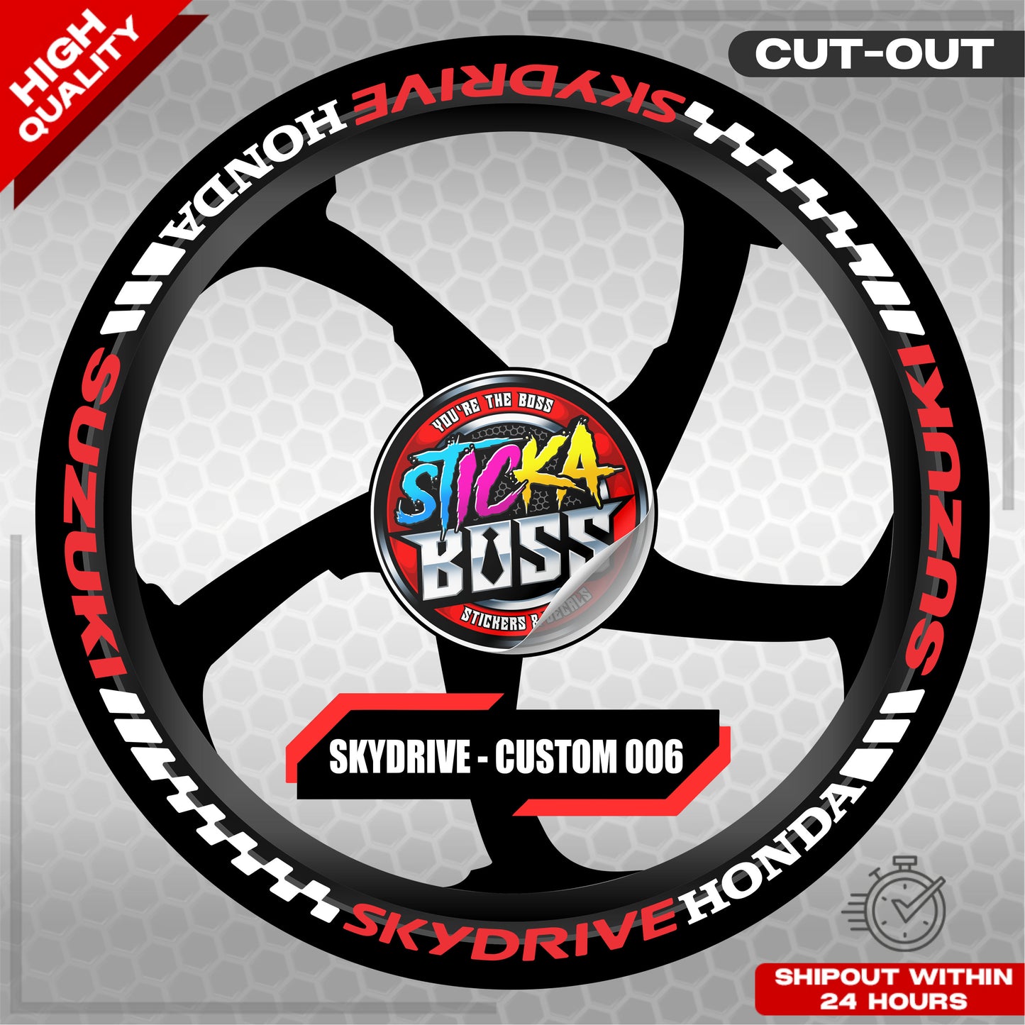 SKYDRIVE MAG STICKER SET ( 2 MAGS ) - CUSTOM 006 | VINYL WATERPROOF CUT-OUT DECALS