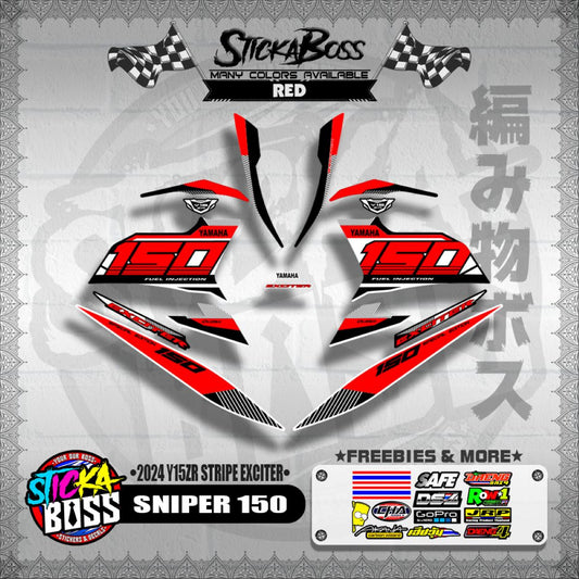 SNIPER 150 DECALS ( 2024 Y15ZR STRIPE EXCITER )【WITH FREEBIES】