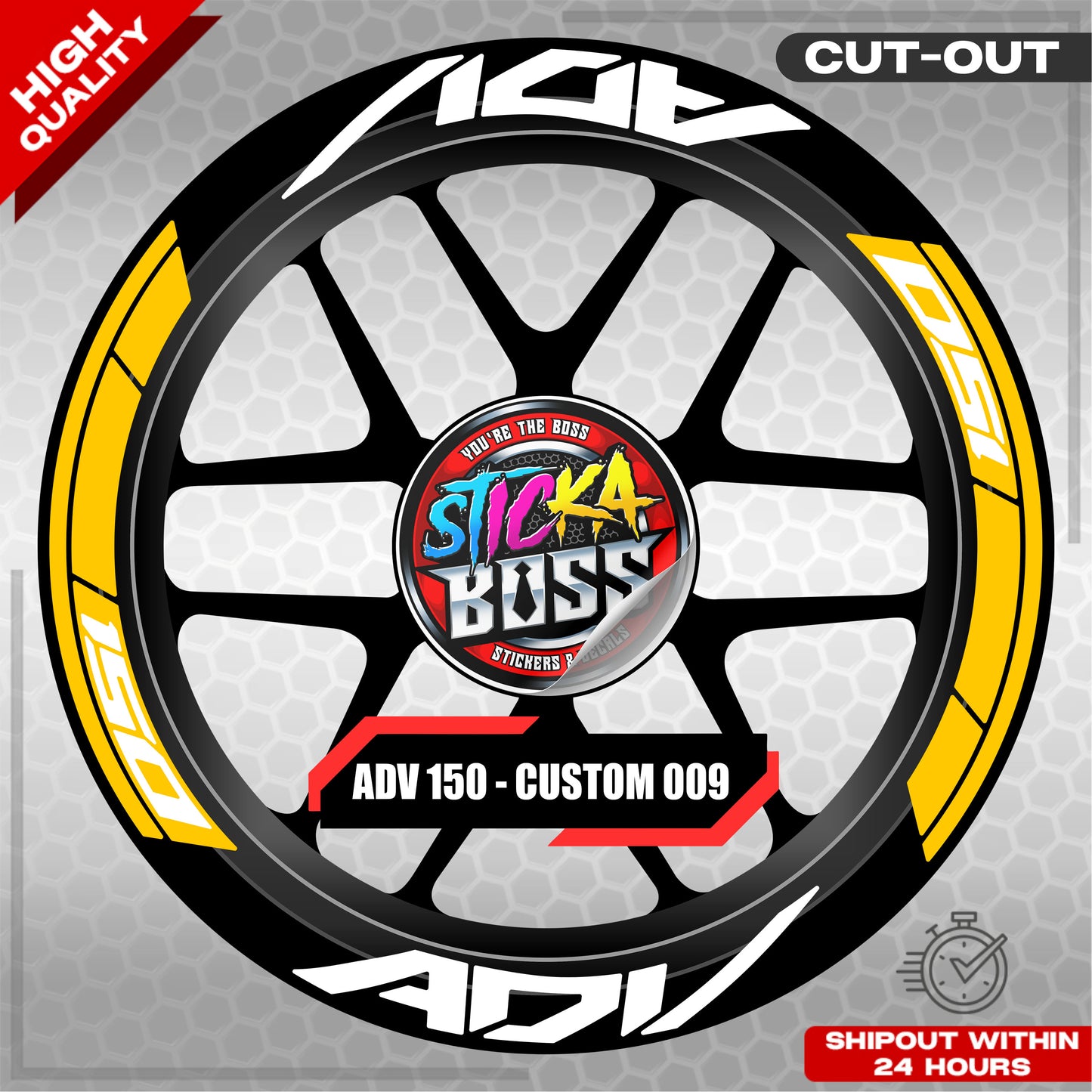 ADV 150 MAG STICKER SET ( 2 MAGS ) - CUSTOM 009 | VINYL WATERPROOF CUT-OUT DECALS