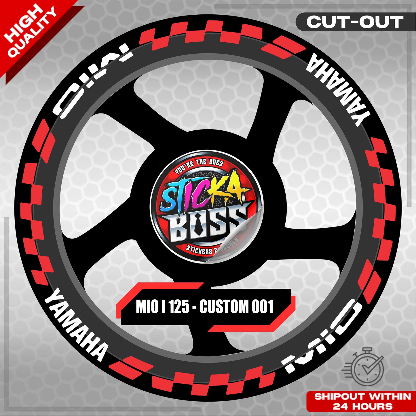 MIO I 125 MAGS STICKER SET ( 2 MAGS ) - CUSTOM 001 | VINYL WATERPROOF CUT-OUT DECALS