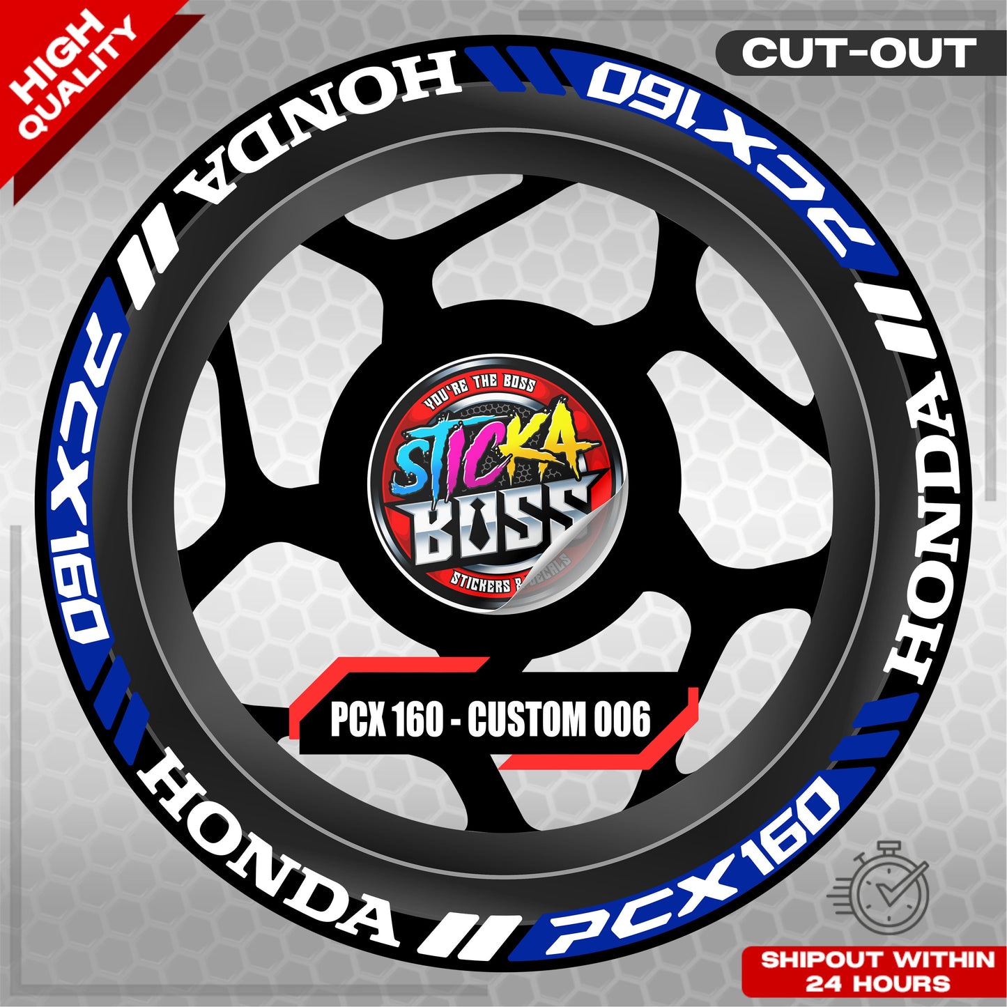 PCX 160 MAG STICKER SET ( 2 MAGS ) - CUSTOM 006 | VINYL WATERPROOF CUT-OUT DECALS