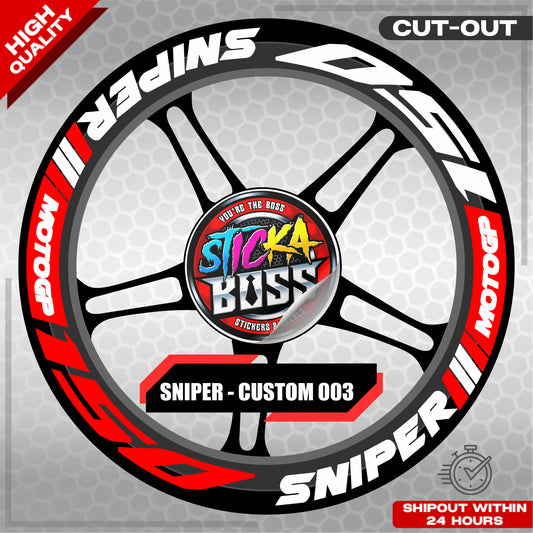 SNIPER 150 / 155 MAGS STICKER SET  ( 2 MAGS ) - CUSTOM 003 | VINYL WATERPROOF CUT-OUT DECALS