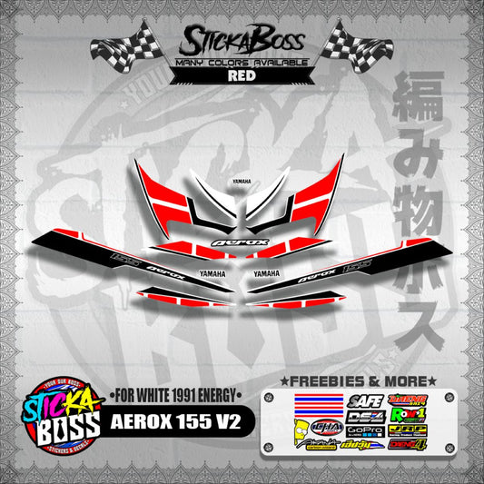 AEROX 155 V2 DECALS ( FOR WHITE 1991 ENERGY )【WITH FREEBIES】