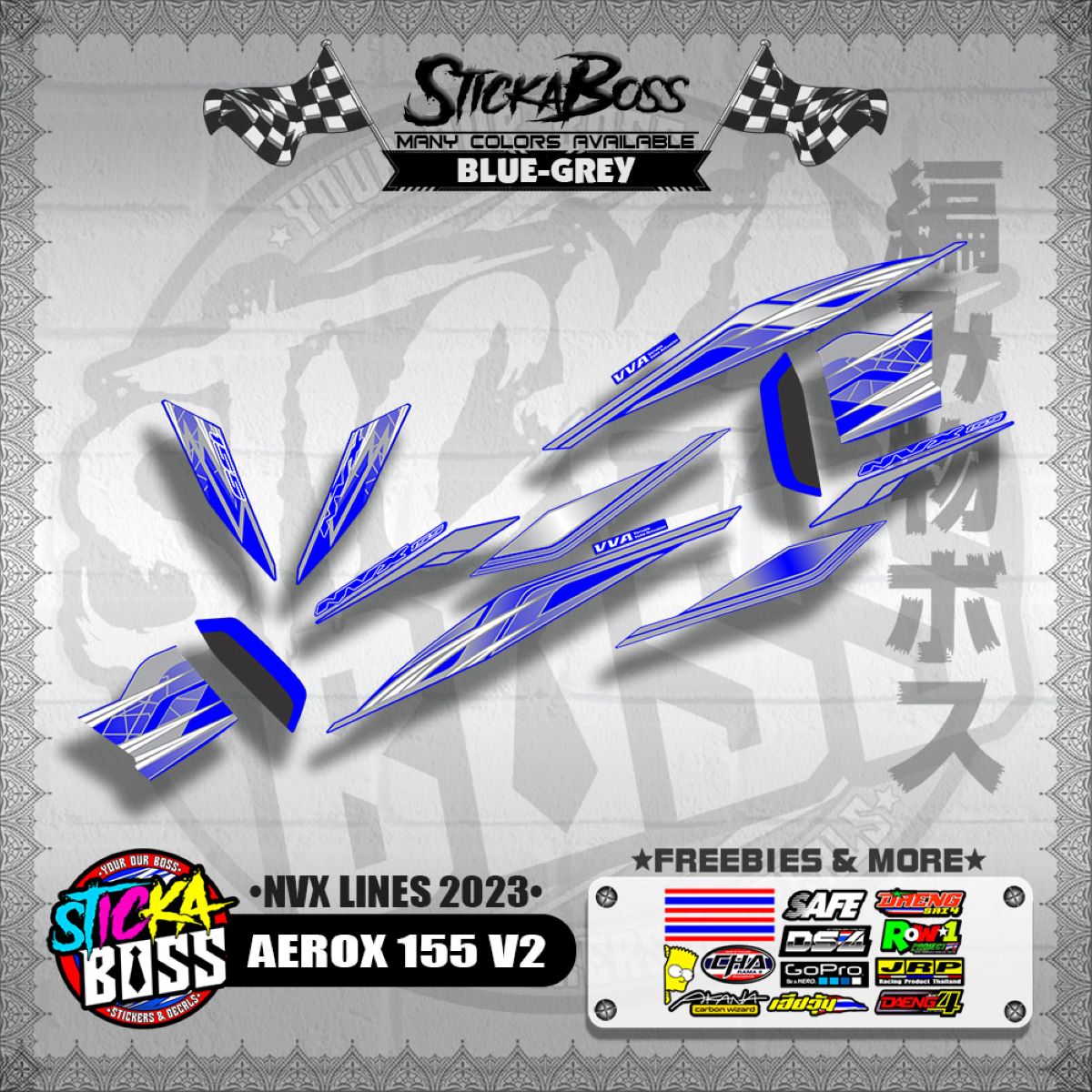 AEROX 155 V2 MALAYSIAN DECALS ( NVX LINES 2023 )【WITH FREEBIES】