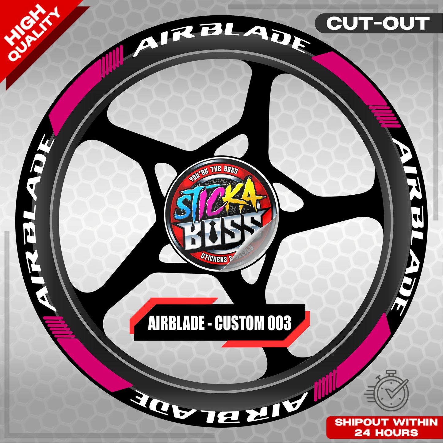 AIRBLADE 150 / 160 MAG STICKER SET ( 2 MAGS ) - CUSTOM 003 | VINYL WATERPROOF CUT-OUT DECALS