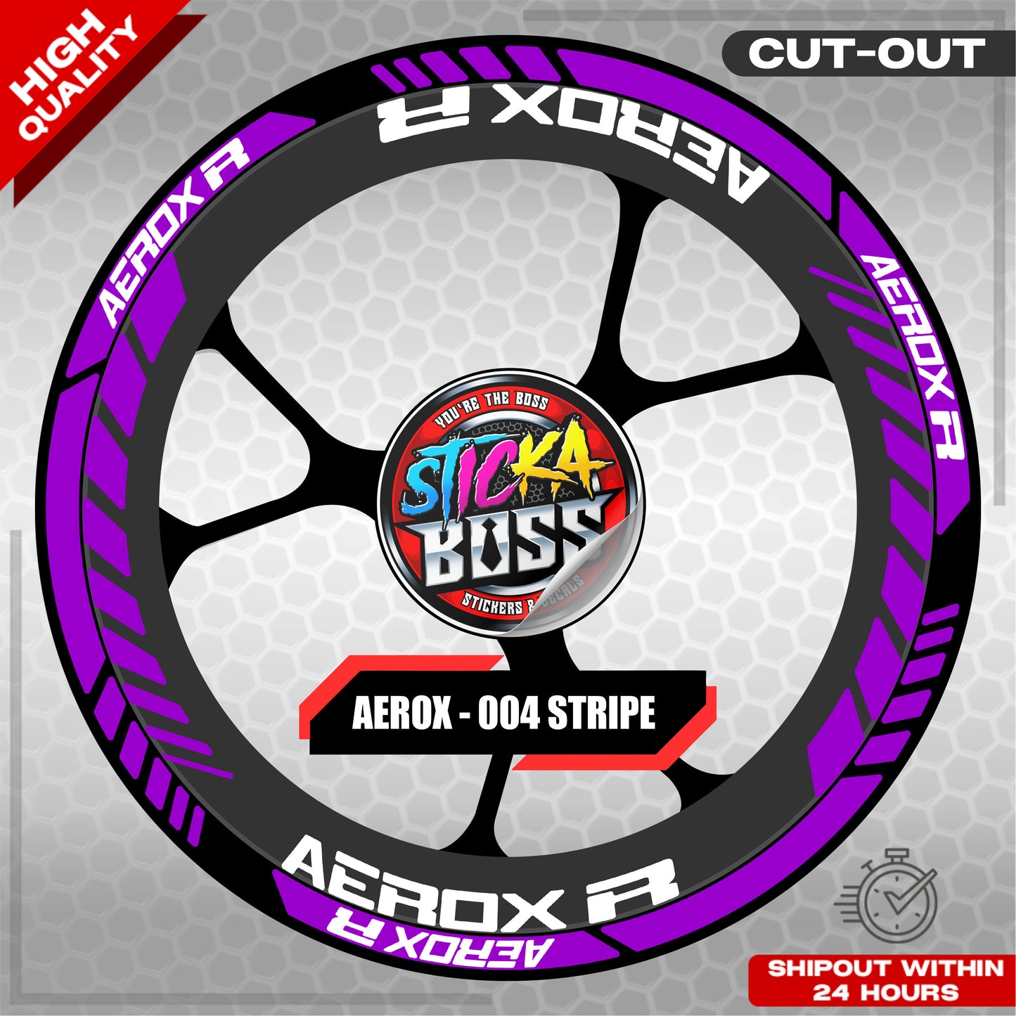 AEROX MAG STICKER SET ( 2 MAGS ) - 004 STRIPE | VINYL WATERPROOF CUT-OUT DECALS
