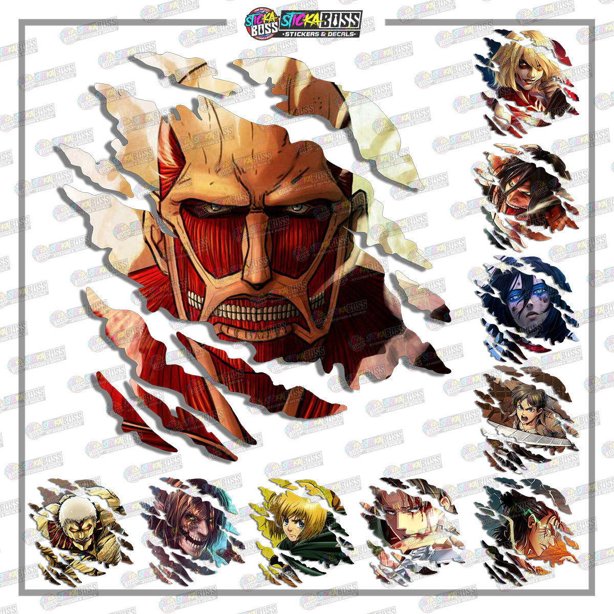 ATTACK ON TITAN PART | ANIME SCRATCH STICKER【VINYL PRINTED】( LAMINATED / WATERPROOF )【Stickaboss】