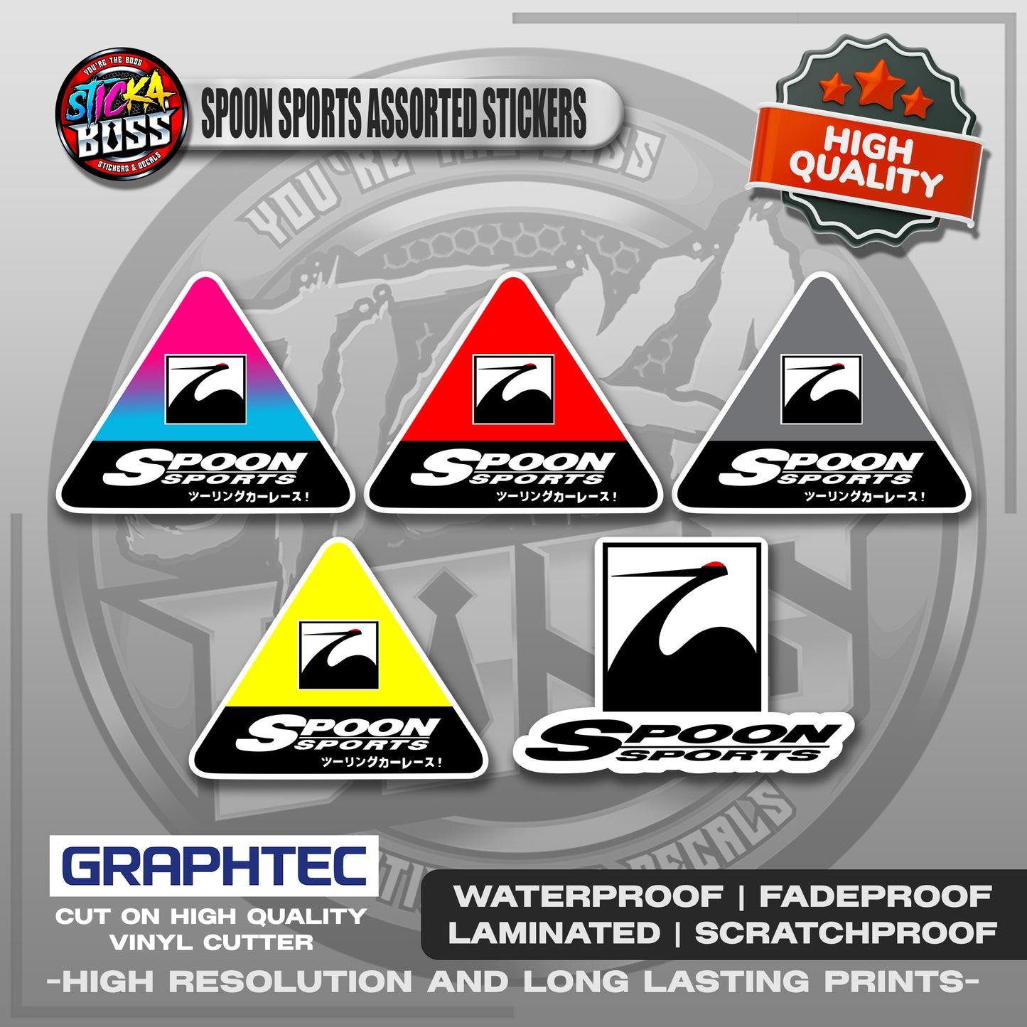 SPOON SPORTS ASSORTED STICKERS | VINYL WATERPROOF STICKER | PREMIUM LAMINATED【PRINTED】