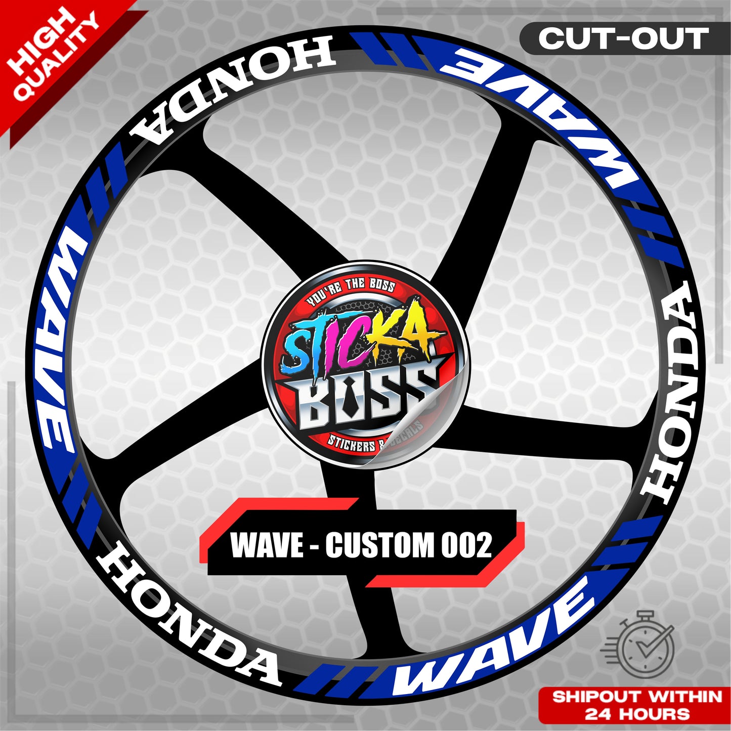 WAVE 110 / 125 MAG STICKER SET ( 2 MAGS ) - CUSTOM 002 | VINYL WATERPROOF CUT-OUT DECALS