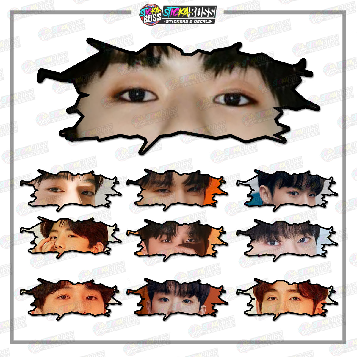 KPOP-TREASURE | CRACK PEEKERS ( ANIME VINYL STICKER DECALS )【Stickaboss】