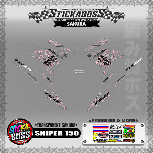 【PREMIUM UV PRINT】TRANSPARENT SNIPER 150 STICKER DECALS (SAKURA)【WITH FREEBIES】