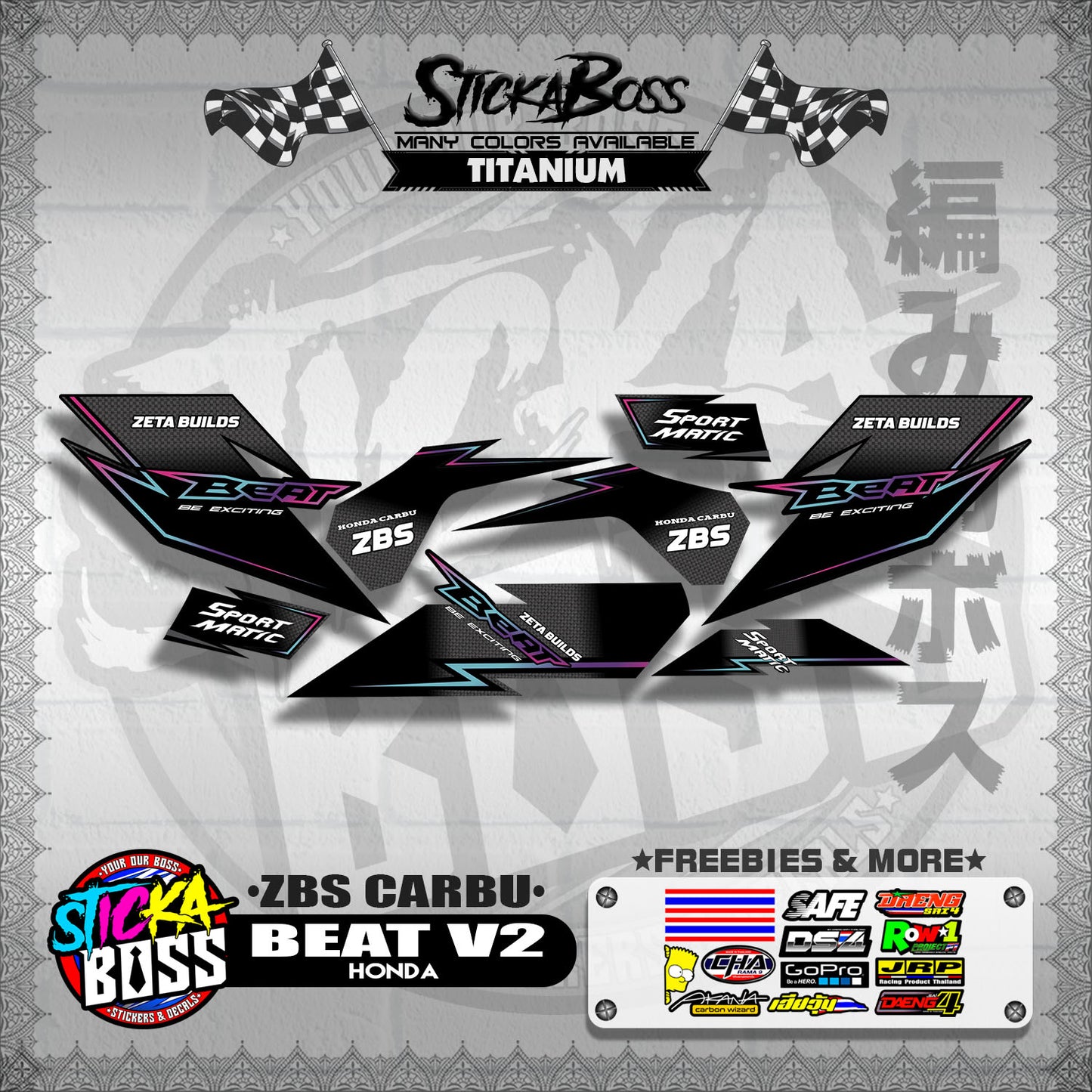 BEAT V2 DECALS ( ZBS CARBU )【WITH FREEBIES】