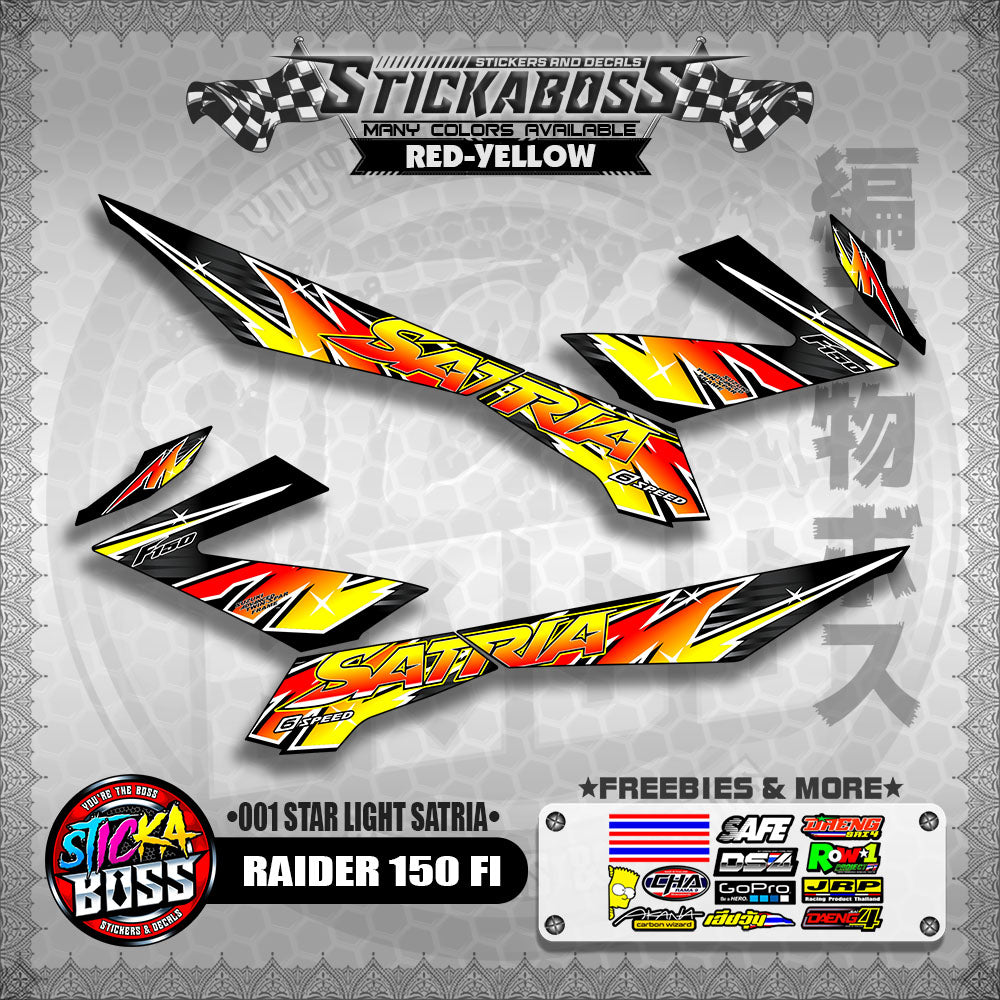 RAIDER 150 FI STICKER DECALS ( 001 START LIGHT SATRIA )【WITH FREEBIES】