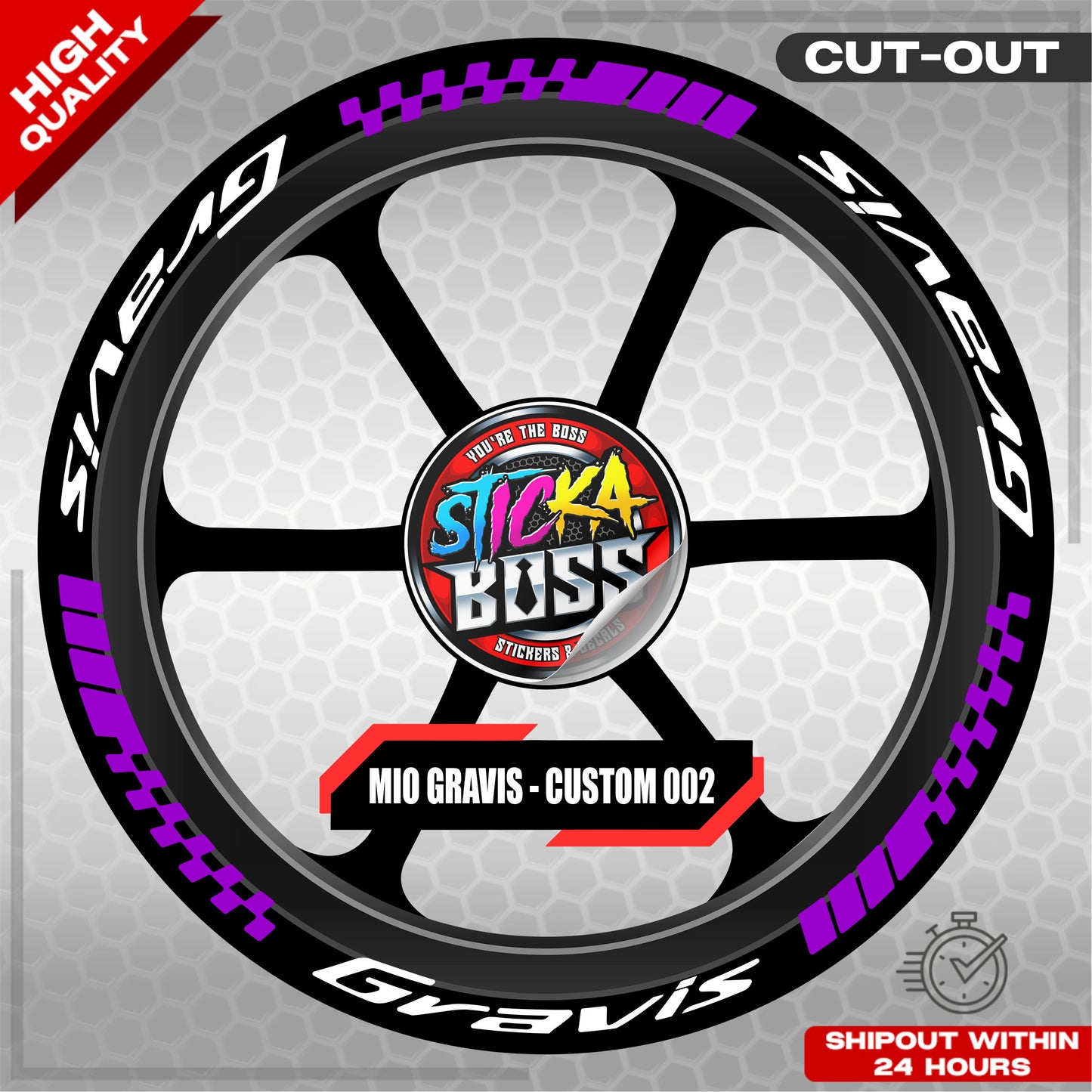MIO GRAVIS MAG STICKER SET ( 2 MAGS ) - CUSTOM 002 | VINYL WATERPROOF CUT-OUT DECALS