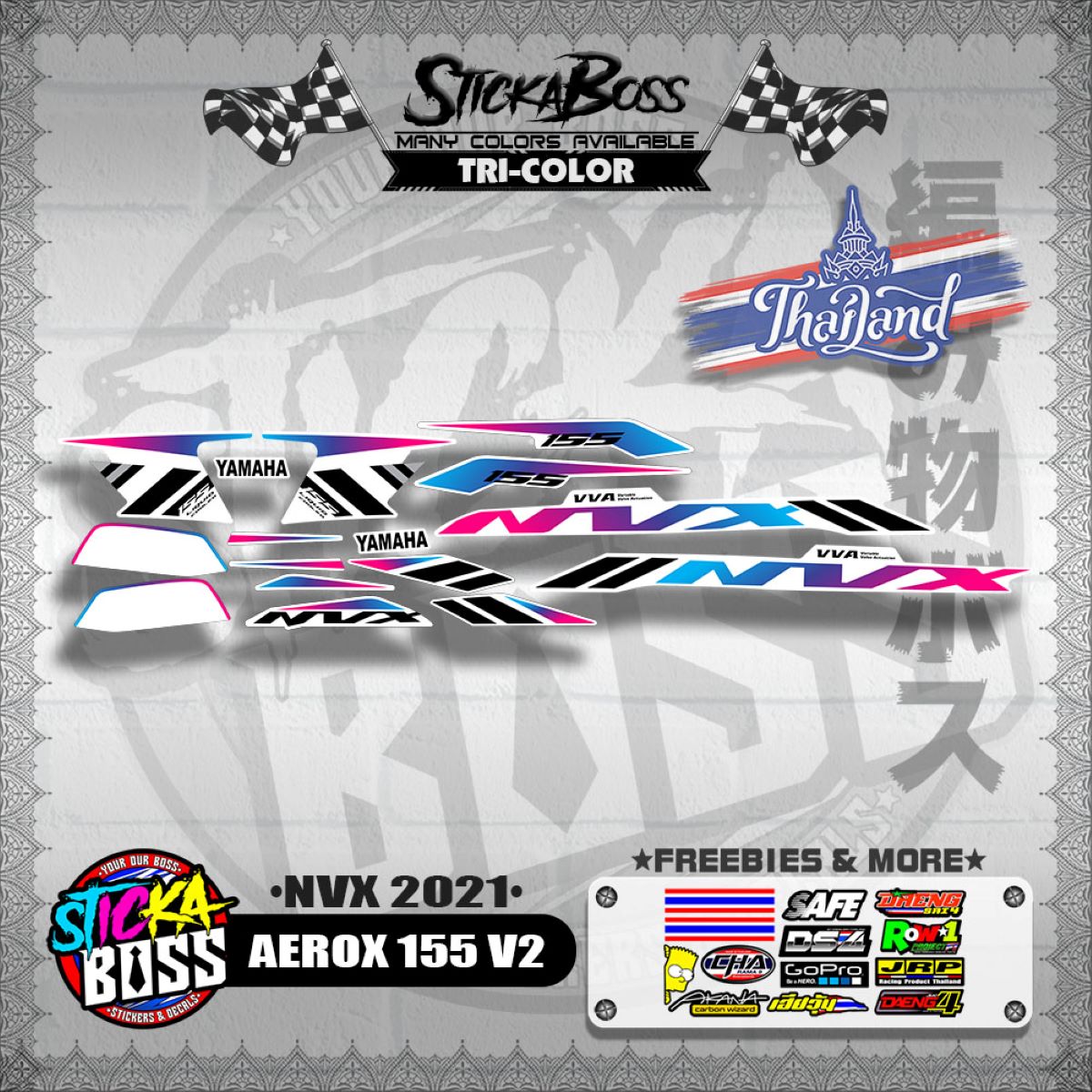 AEROX 155 V2 THAI DECALS ( NVX 2021 )【WITH FREEBIES】