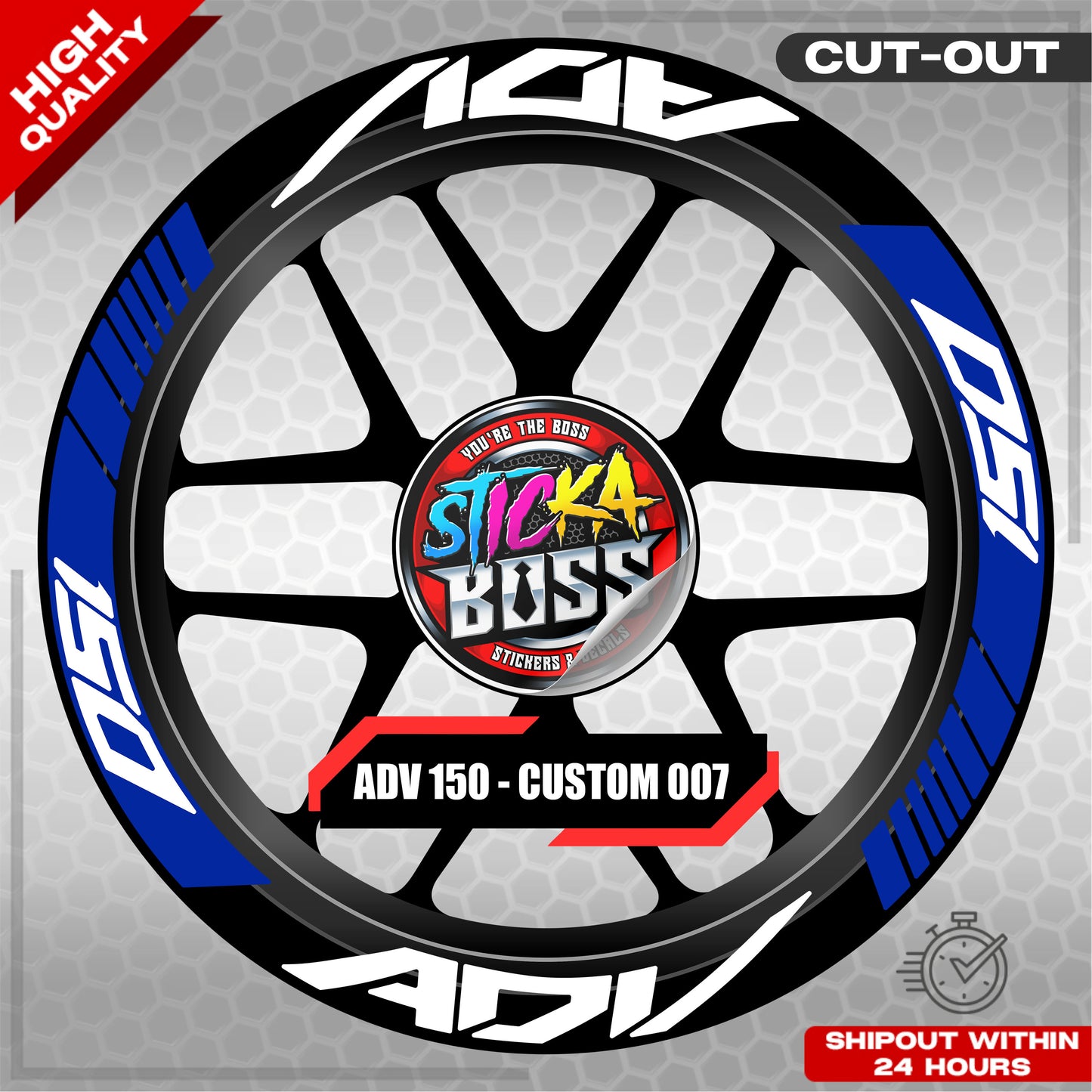 ADV 150 MAG STICKER SET ( 2 MAGS ) - CUSTOM 007 | VINYL WATERPROOF CUT-OUT DECALS