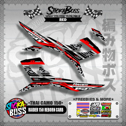 RAIDER 150 REBORN CARB DECALS ( THAI CAMO 150 )【WITH FREEBIES】