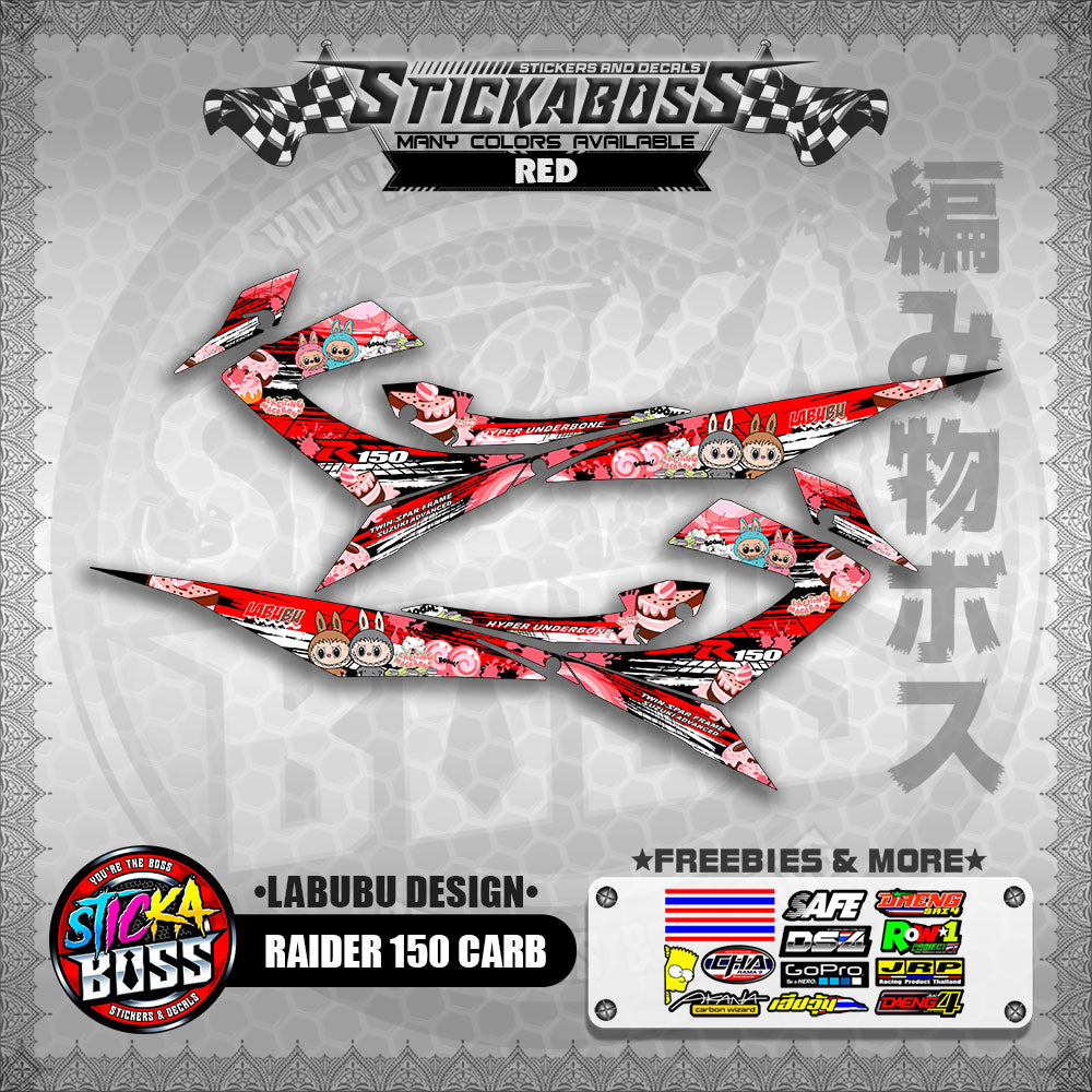 RAIDER 150 CARB STICKER DECALS ( LABUBU DESIGN )【WITH FREEBIES】
