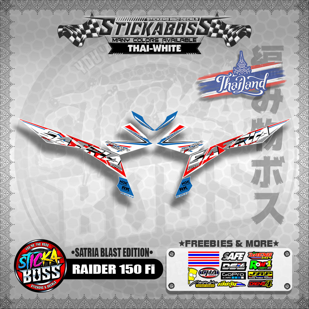 SUZUKI RAIDER 150 Fi Thai Decals ( Satria Blast Edition )【WITH FREEBIES】Thailand Concept