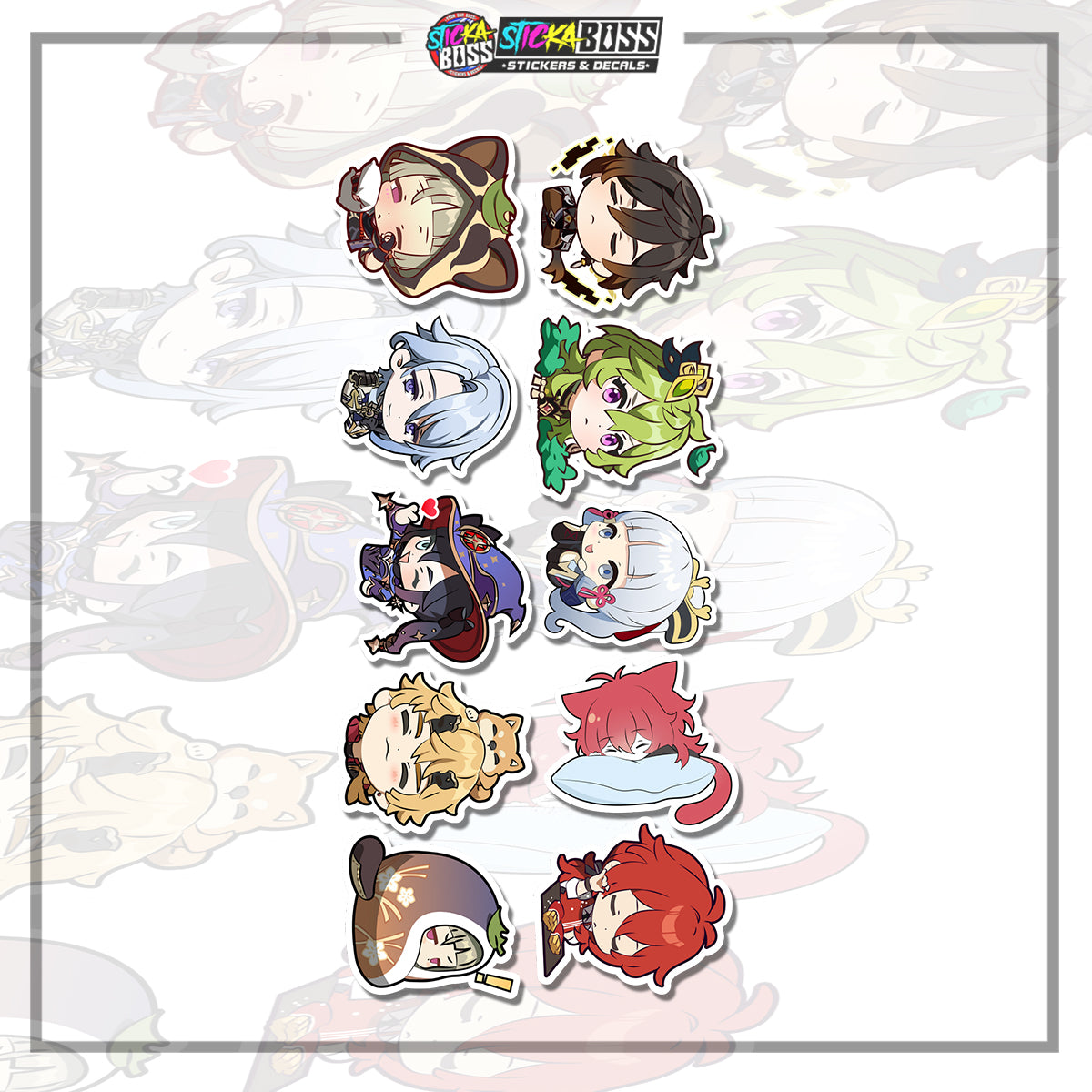 GENSHIN | STICKER SET ( ANIME VINYL STICKER DECALS )【Stickaboss】