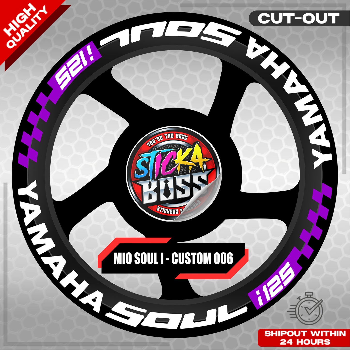 MIO SOUL I 125 MAG STICKER SET ( 2 MAGS ) - CUSTOM 006 | VINYL WATERPROOF CUT-OUT DECALS