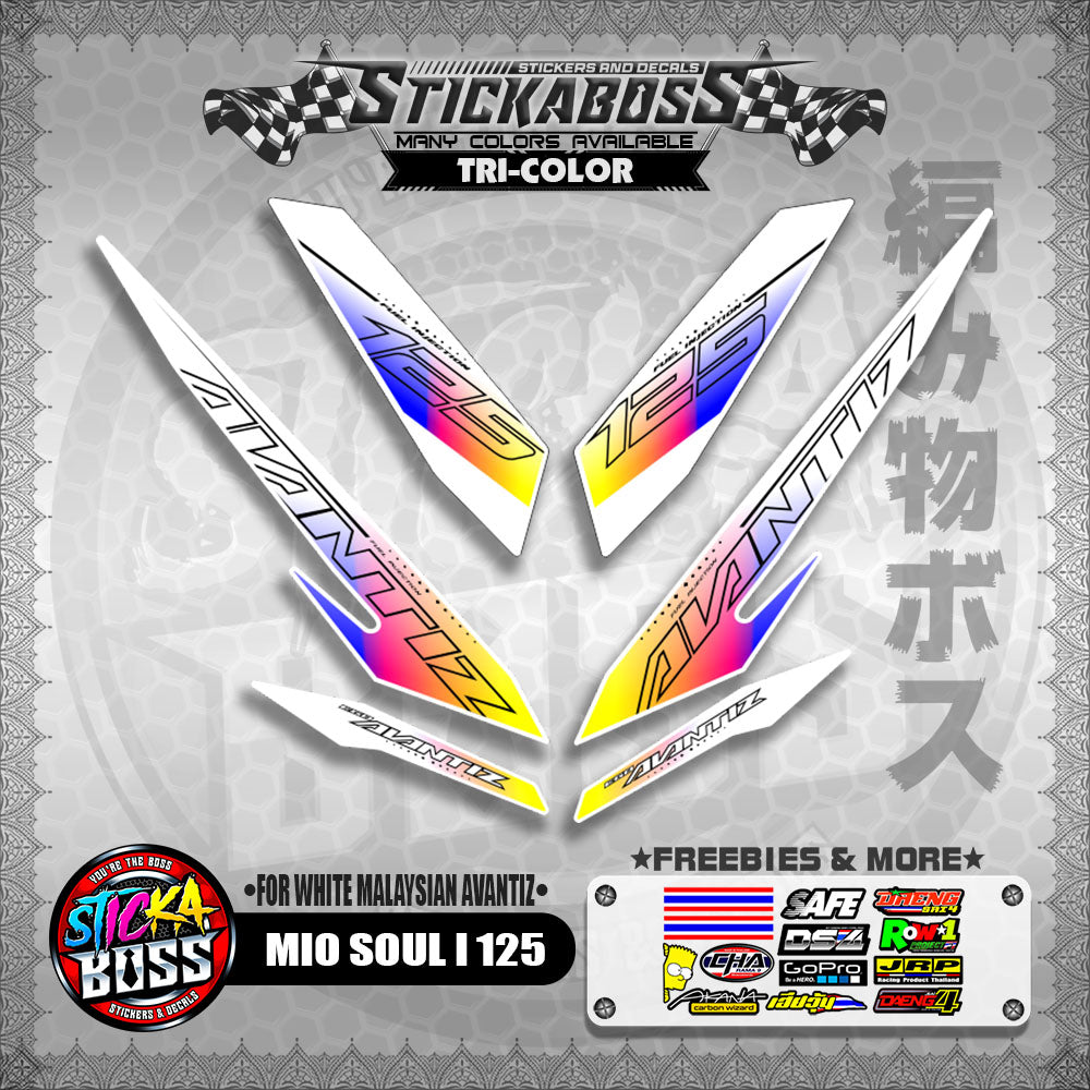 MIO SOUL I 125 STICKER DECALS ( FOR WHITE MALAYSIAN AVANTIZ )【WITH FREEBIES】