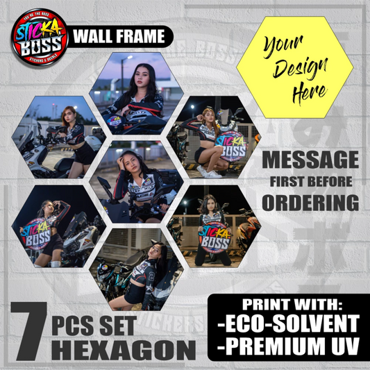 7PCS SET HEXAGON PHOTO WALL FRAME ON SINTRA BOARD WALL DECOR | PERSONALIZED 【LOWEST PRICE】