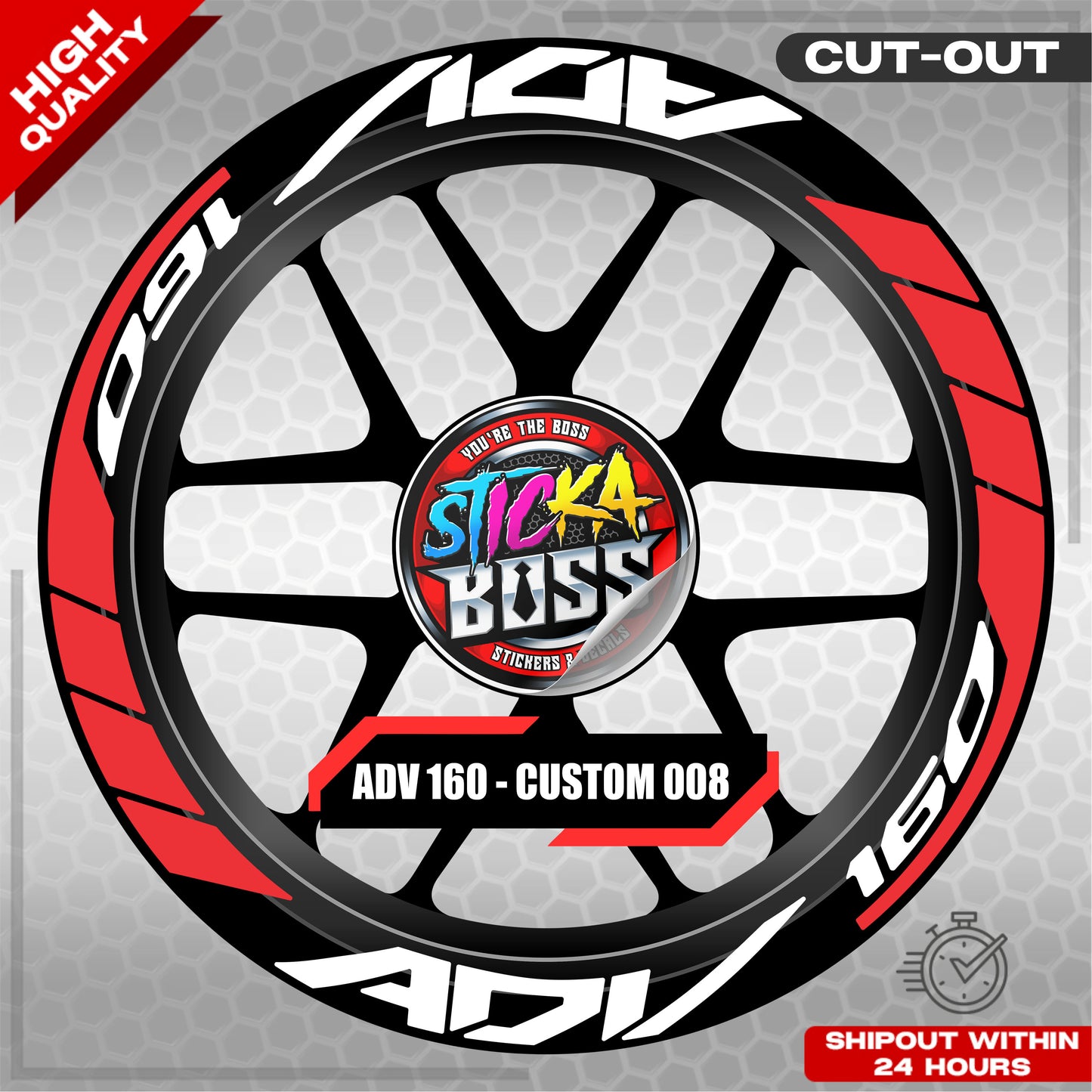 ADV 160 MAG STICKER SET ( 2 MAGS ) - CUSTOM 008 | VINYL WATERPROOF CUT-OUT DECALS