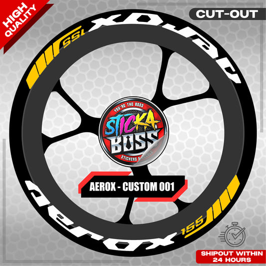 AEROX 155 MAG STICKER SET ( 2 MAGS ) - CUSTOM 001 | VINYL WATERPROOF CUT-OUT DECALS