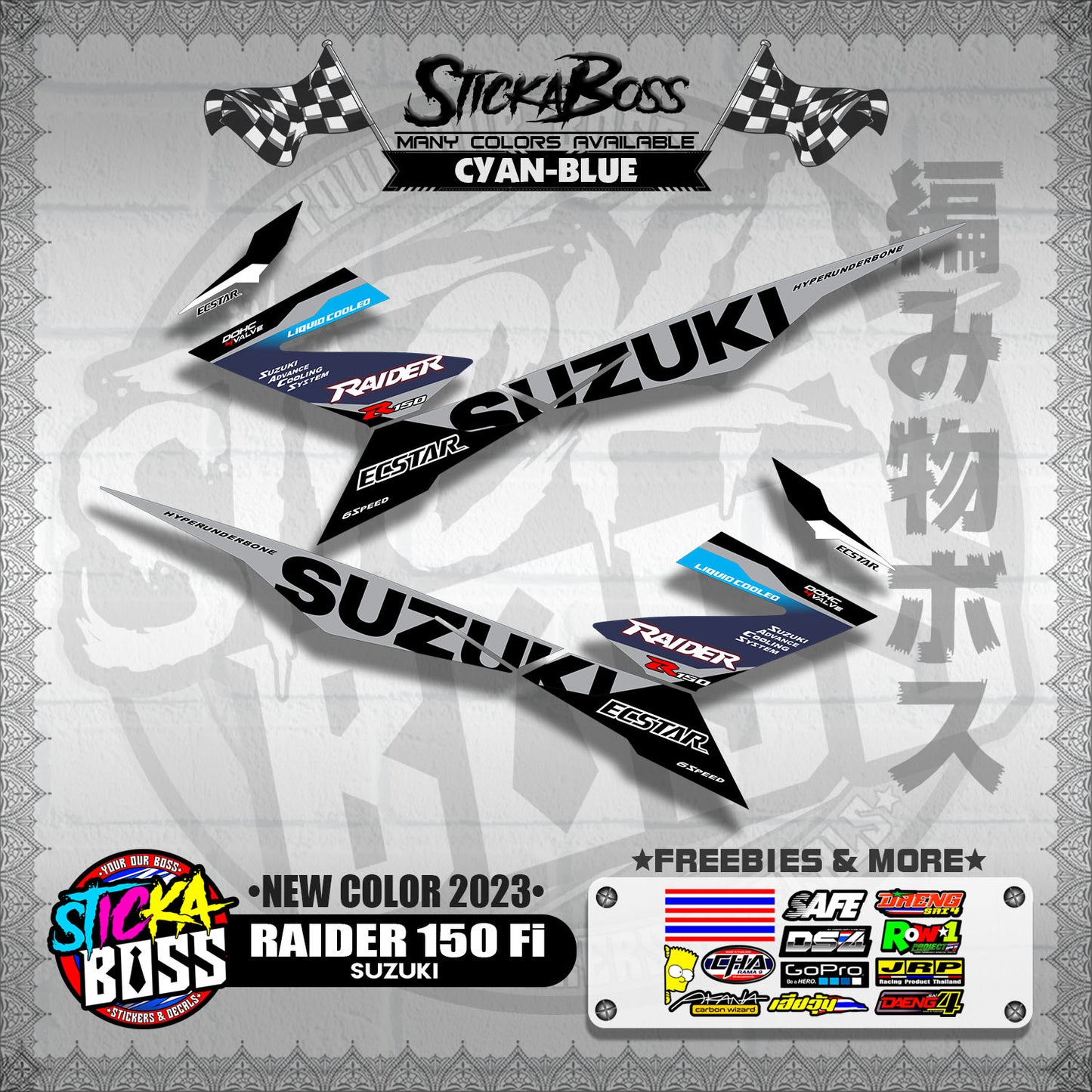 RAIDER 150 Fi DECALS ( NEW COLOR 2023 )【WITH FREEBIES】