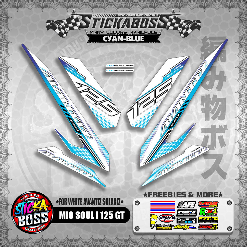 MIO SOUL I 125 GT STICKER DECALS ( FOR WHITE AVANTIZ SOLARIZ )【WITH FREEBIES】