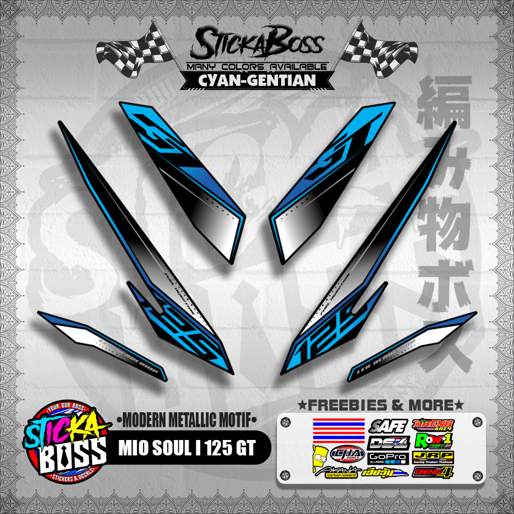 MIO SOUL I 125 GT DECALS ( MODERN METALLIC MOTIF )【WITH FREEBIES】