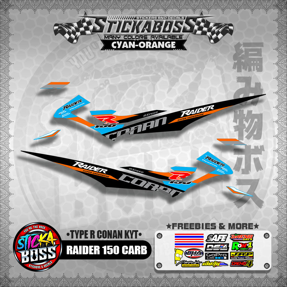 RAIDER 150 CARB DECALS ( TYPE R CONAN KYT )【WITH FREEBIES】