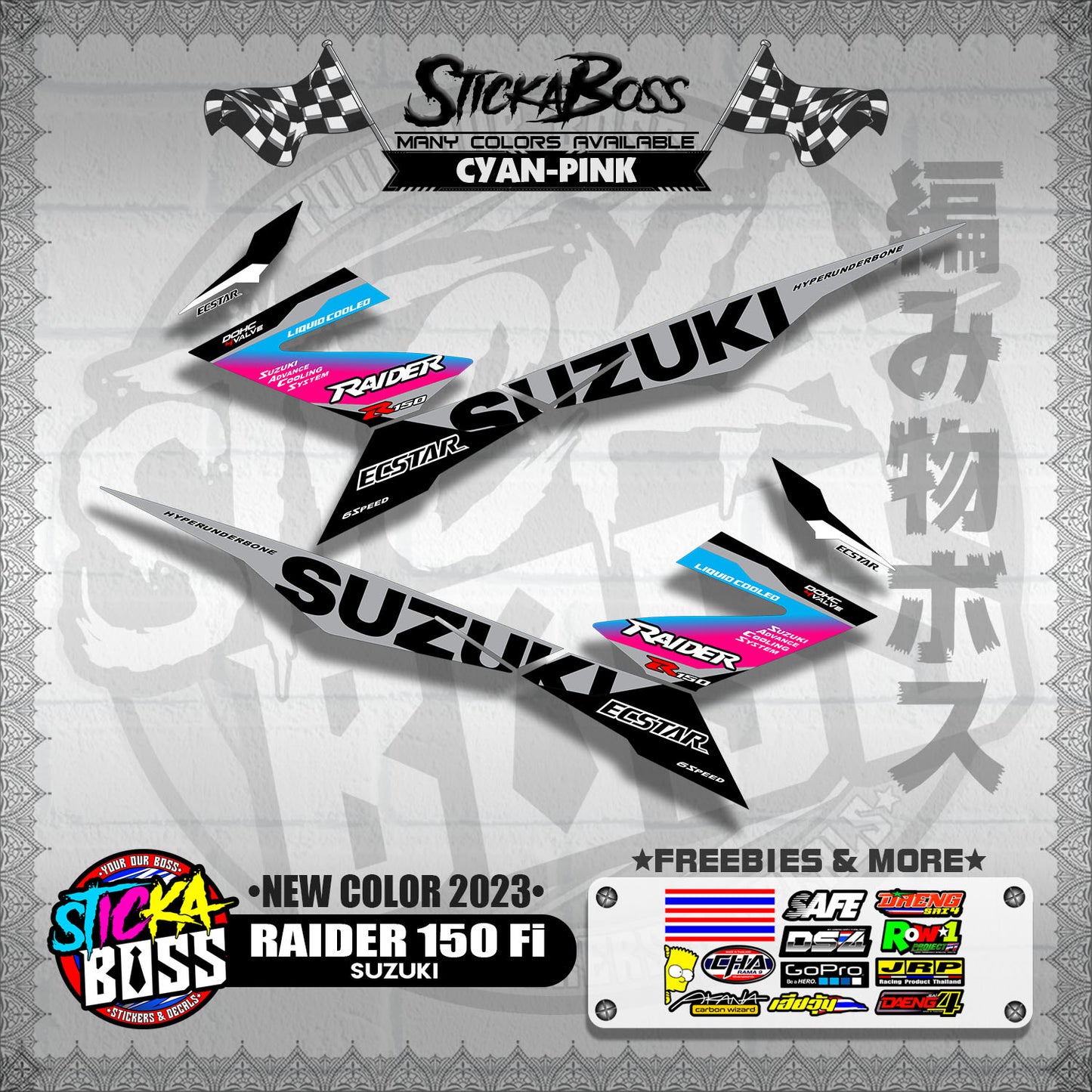 RAIDER 150 Fi DECALS ( NEW COLOR 2023 )【WITH FREEBIES】