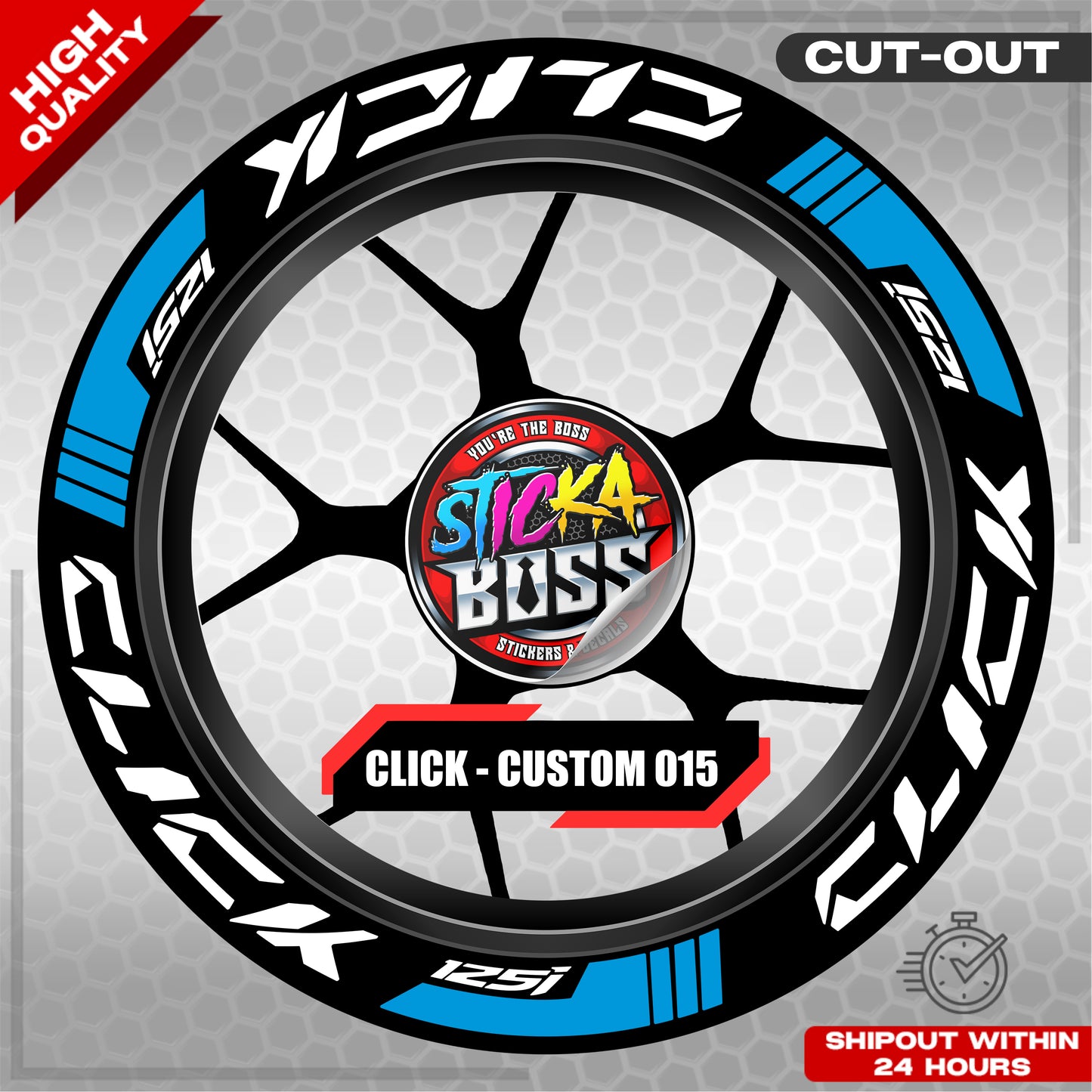 CLICK 125 MAG STICKER SET ( 2 MAGS ) - CUSTOM 015 | VINYL WATERPROOF CUT-OUT DECALS