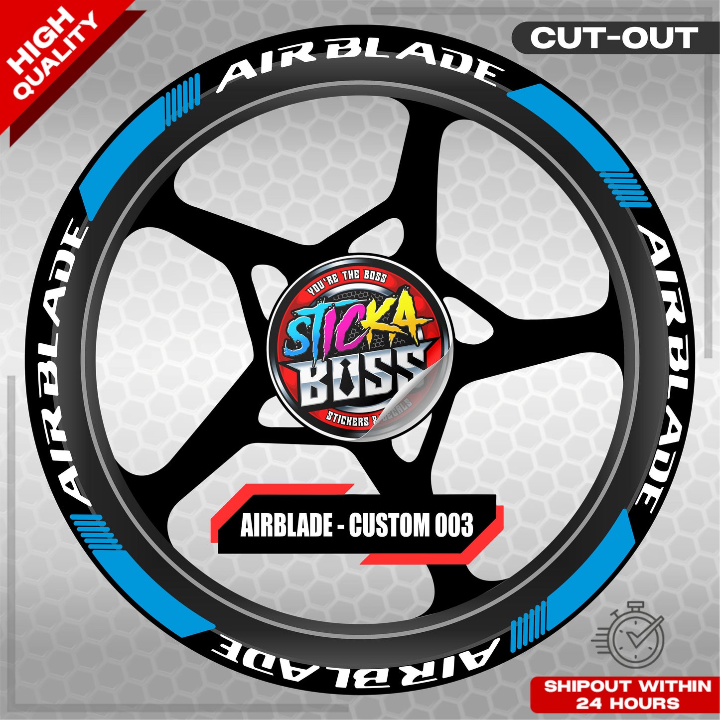 AIRBLADE 150 / 160 MAG STICKER SET ( 2 MAGS ) - CUSTOM 003 | VINYL WATERPROOF CUT-OUT DECALS