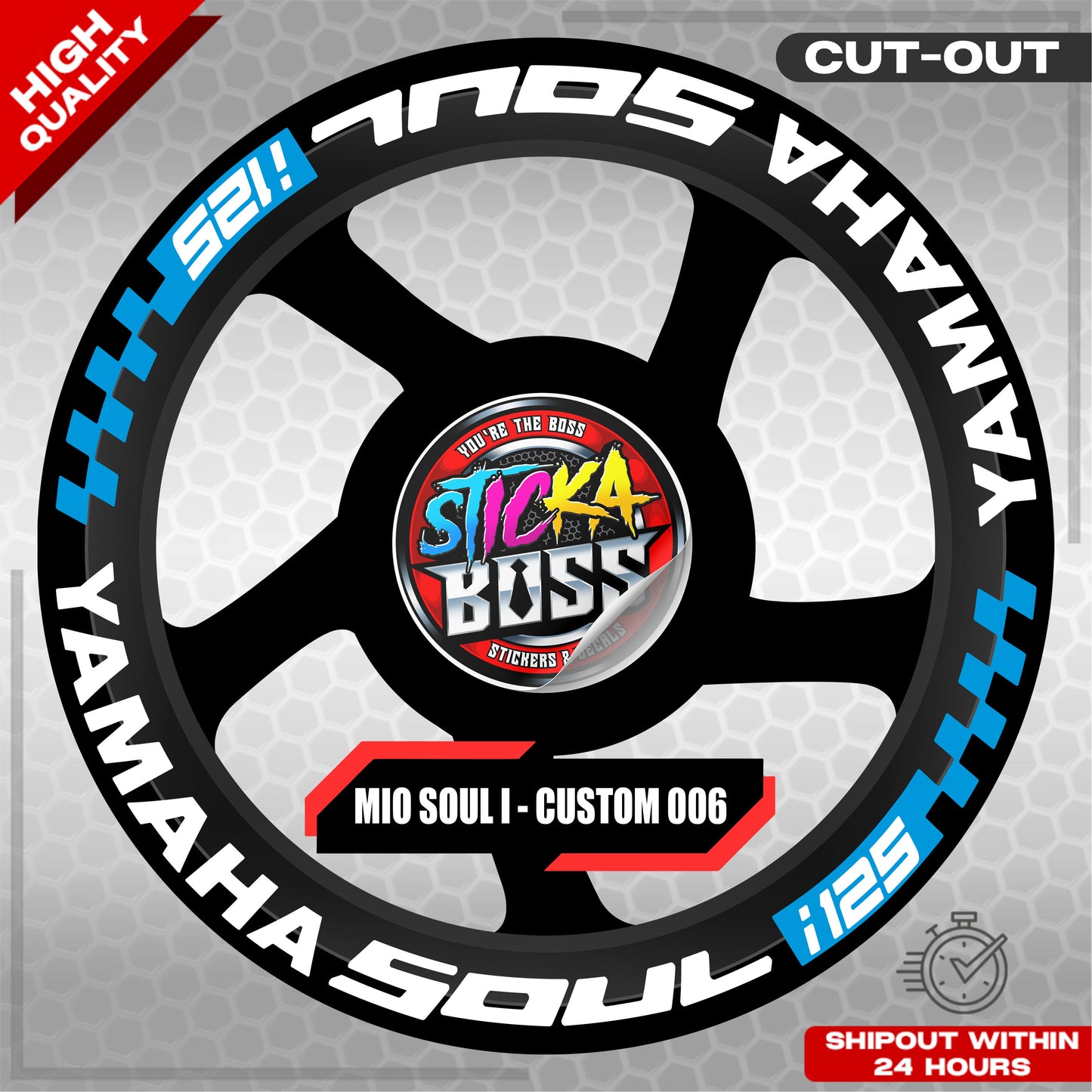 MIO SOUL I 125 MAG STICKER SET ( 2 MAGS ) - CUSTOM 006 | VINYL WATERPROOF CUT-OUT DECALS