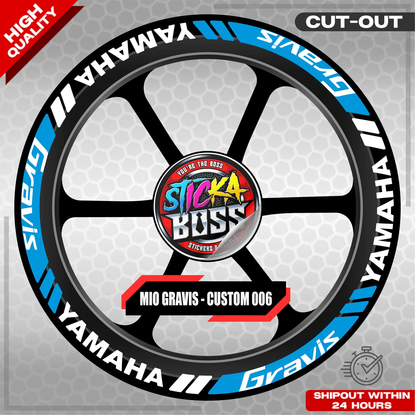 MIO GRAVIS MAG STICKER SET ( 2 MAGS ) - CUSTOM 006 | VINYL WATERPROOF CUT-OUT DECALS