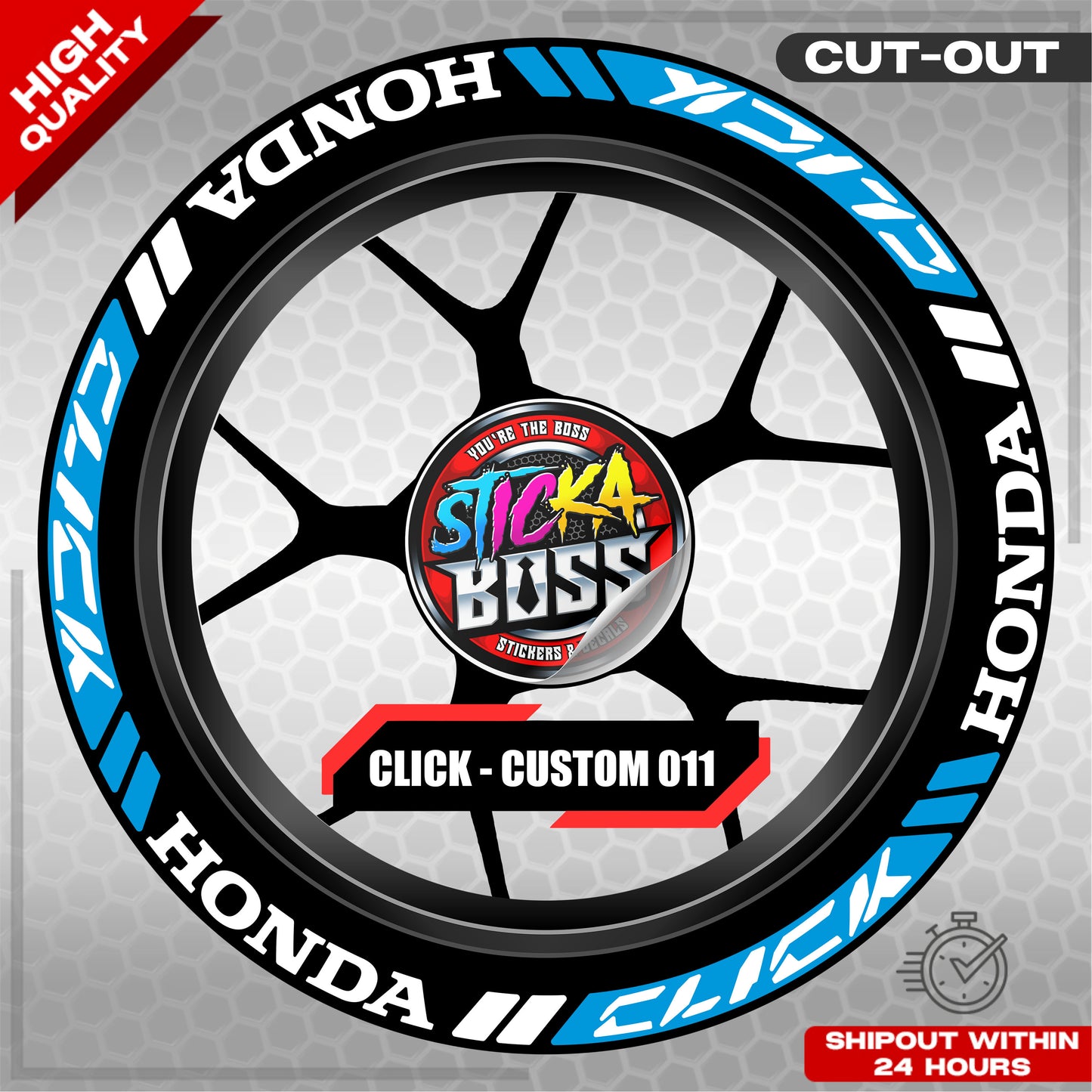 CLICK 125 / 150 / 160 MAG STICKER SET ( 2 MAGS ) - CUSTOM 011 | VINYL WATERPROOF CUT-OUT DECALS