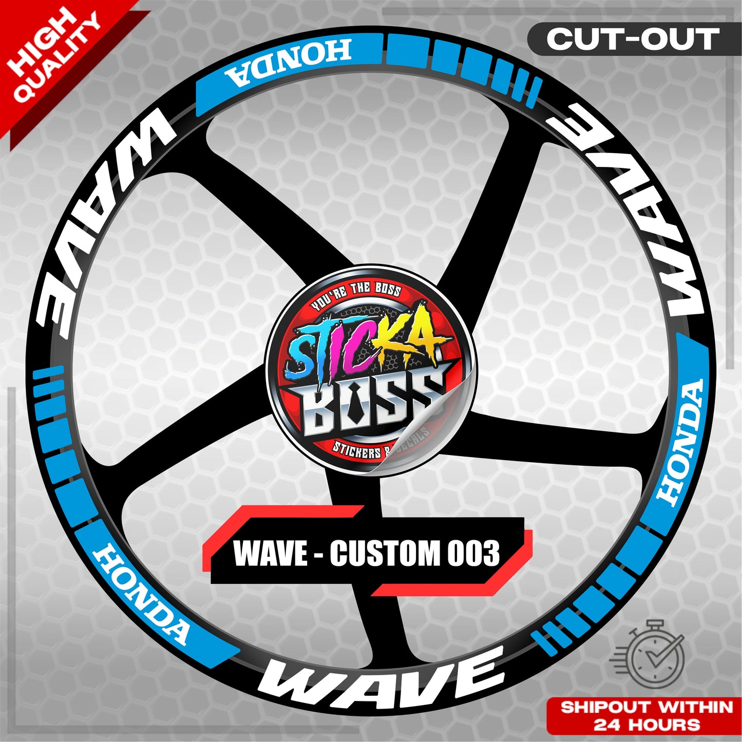 WAVE 110 / 125 MAG STICKER SET ( 2 MAGS ) - CUSTOM 003 | VINYL WATERPROOF CUT-OUT DECALS