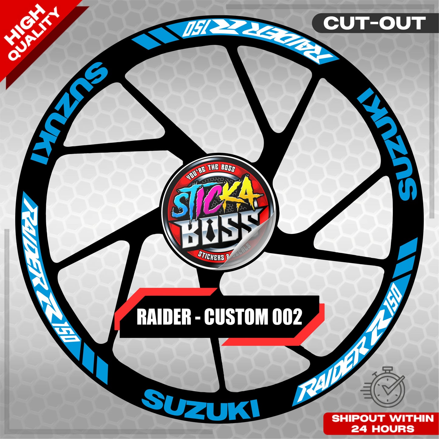 RAIDER R150 MAG STICKER SET ( 2 MAGS ) - CUSTOM 002 | VINYL WATERPROOF CUT-OUT DECALS