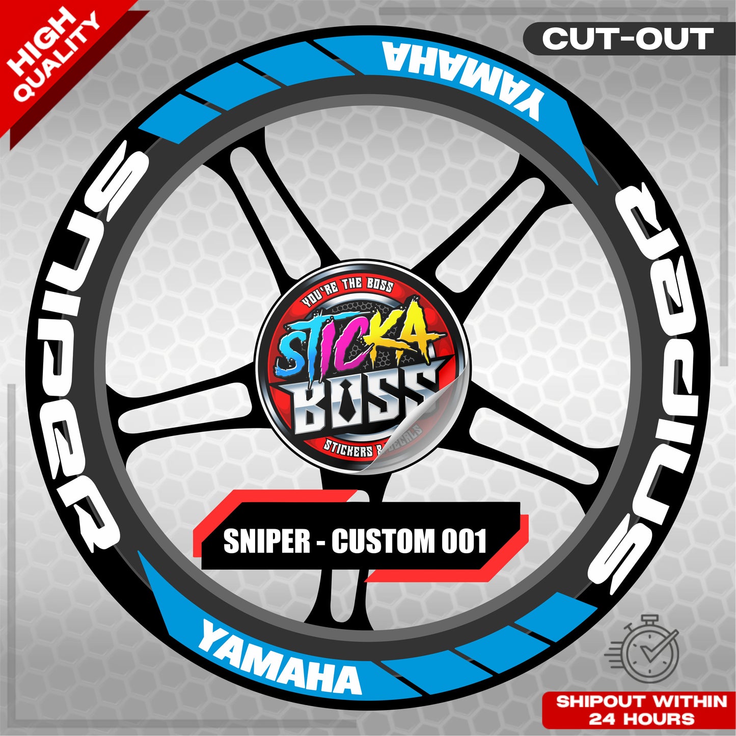 SNIPER 150 / 155 MAGS STICKER SET ( 2 MAGS ) - CUSTOM 001 | VINYL WATERPROOF CUT-OUT DECALS