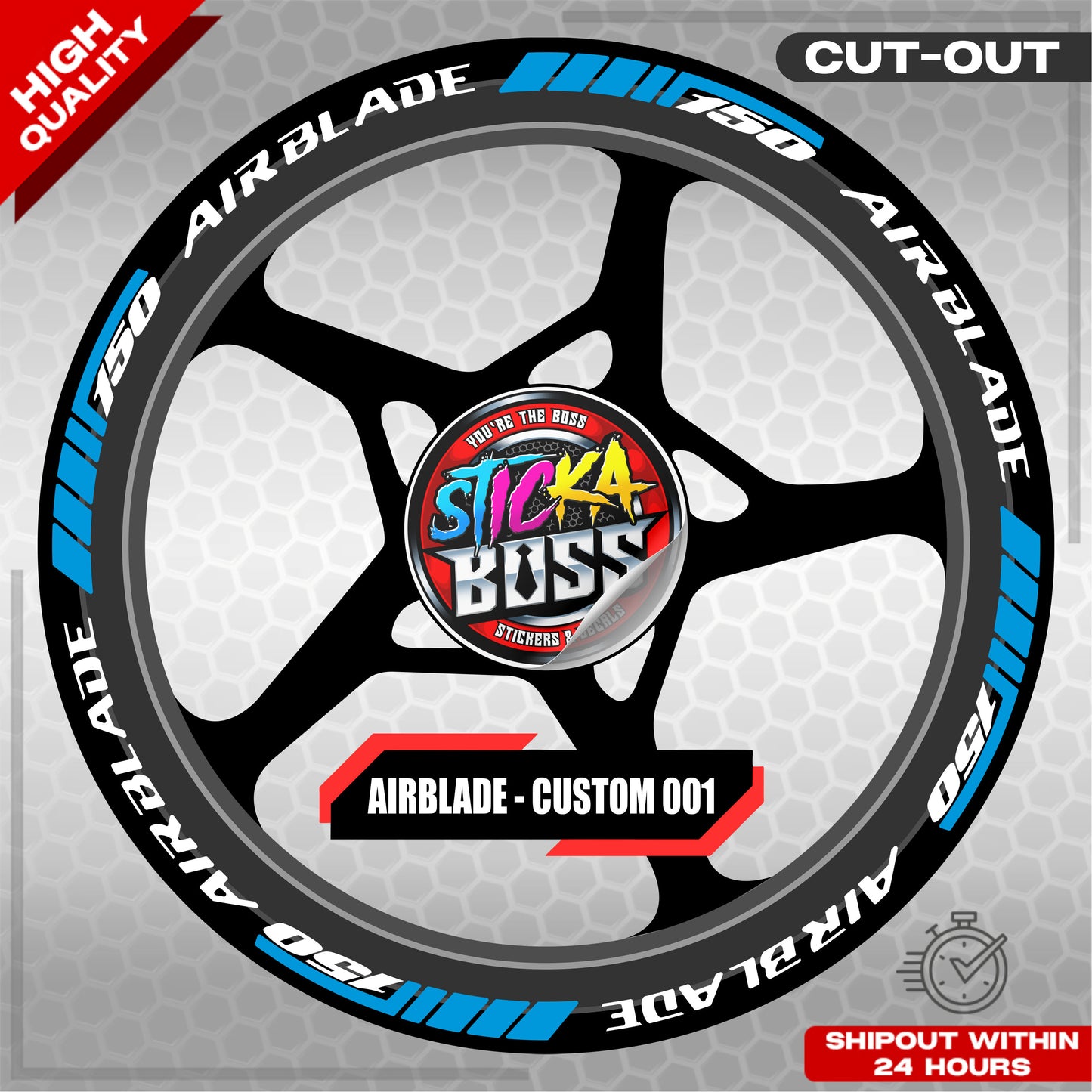 AIRBLADE 150 MAG STICKER SET ( 2 MAGS ) - CUSTOM 001 | VINYL WATERPROOF CUT-OUT DECALS