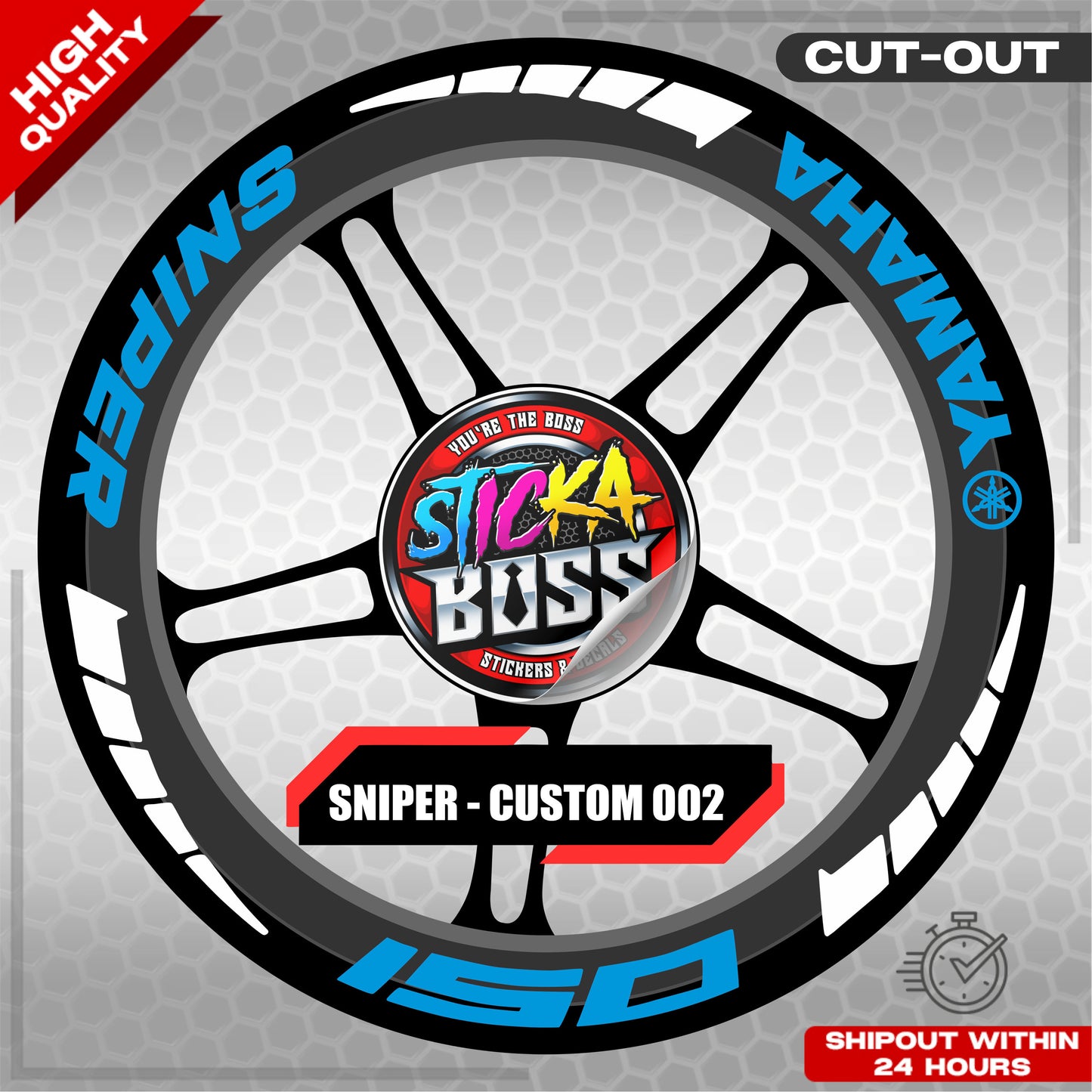 SNIPER 150 / 155 MAGS STICKER SET ( 2 MAGS ) - CUSTOM 002 | VINYL WATERPROOF CUT-OUT DECALS