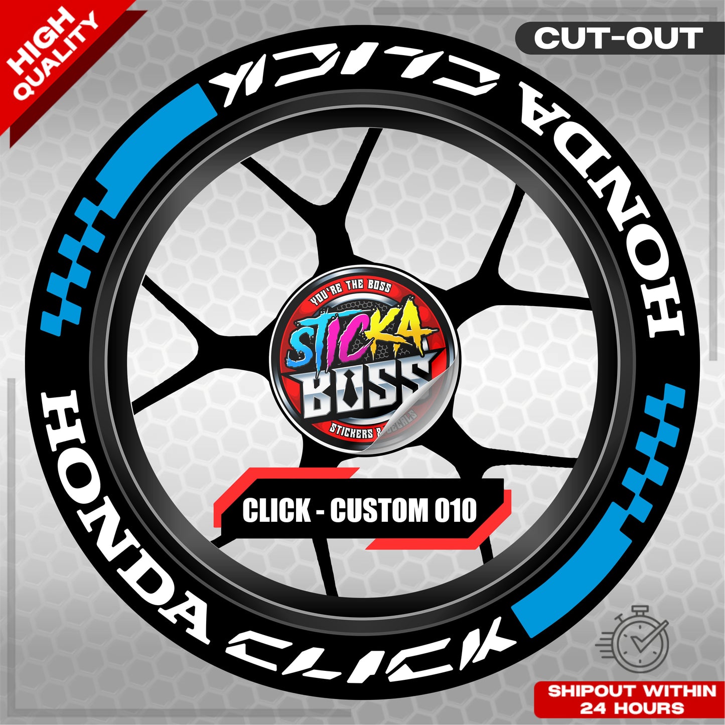CLICK 125 / 150 / 160 MAG STICKER SET ( 2 MAGS ) - CUSTOM 010 | VINYL WATERPROOF CUT-OUT DECALS